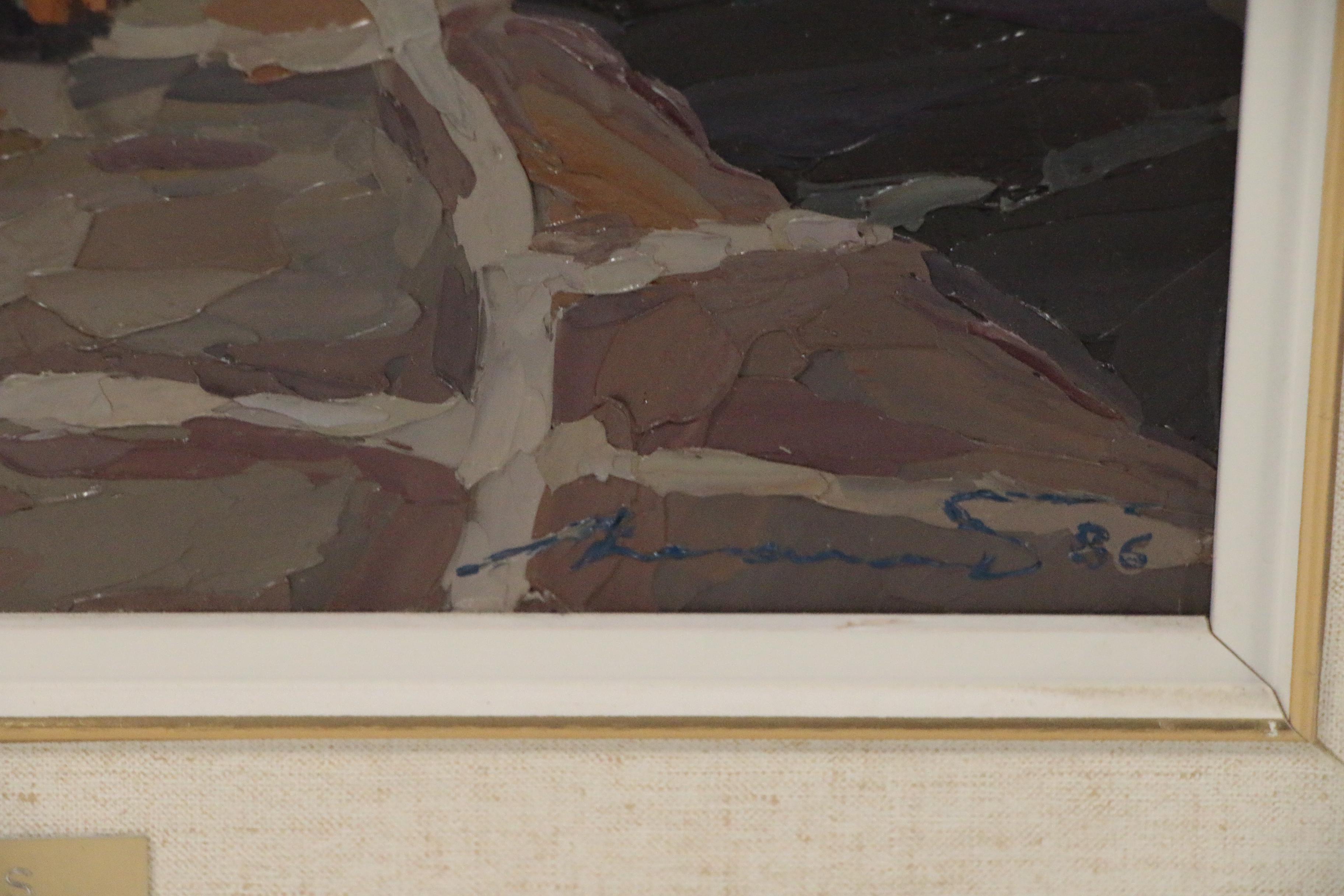 Manos Rovithis Oil Painting "Fisherman-Paros", 1986