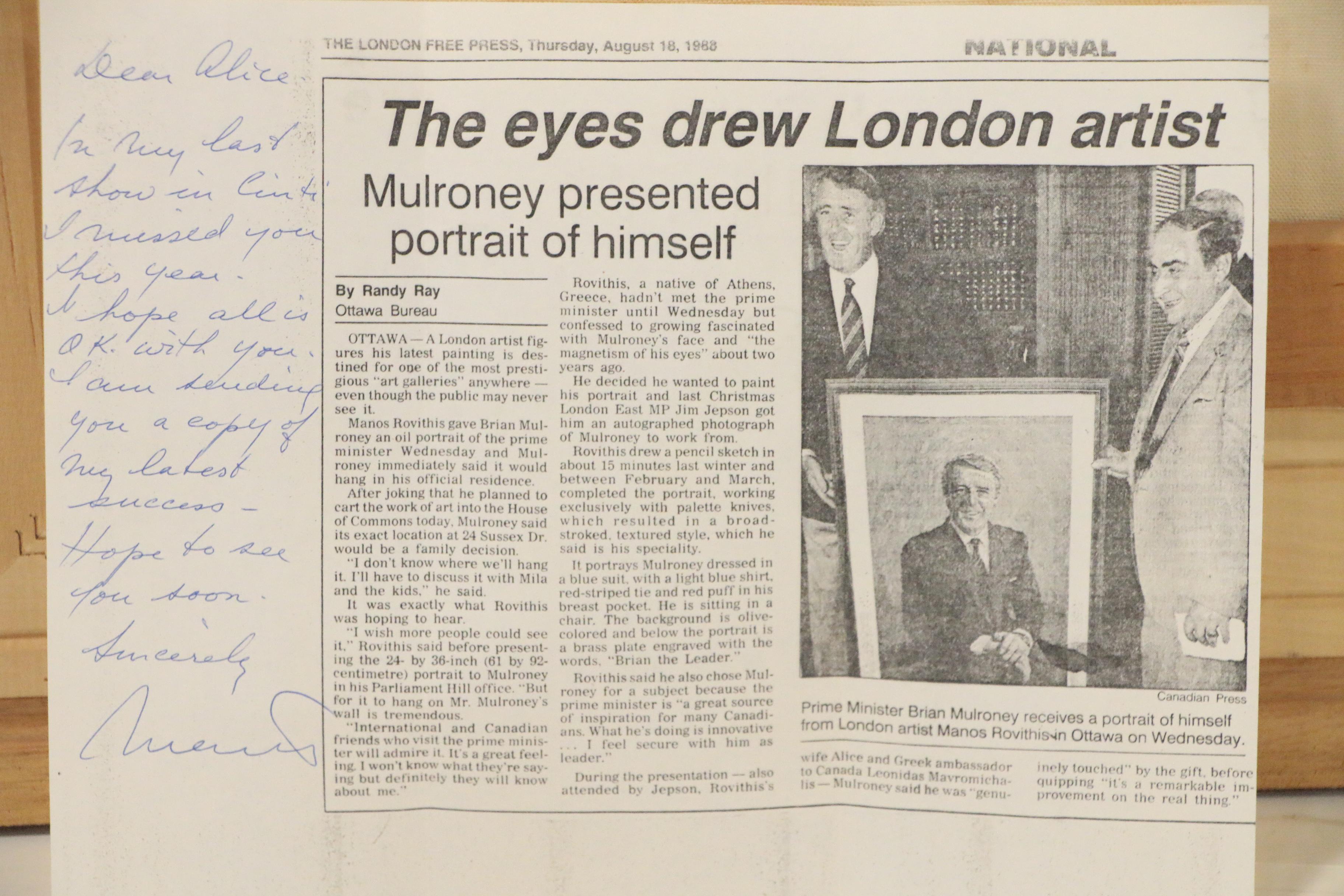 Manos Rovithis Oil Painting "Fisherman-Paros", 1986