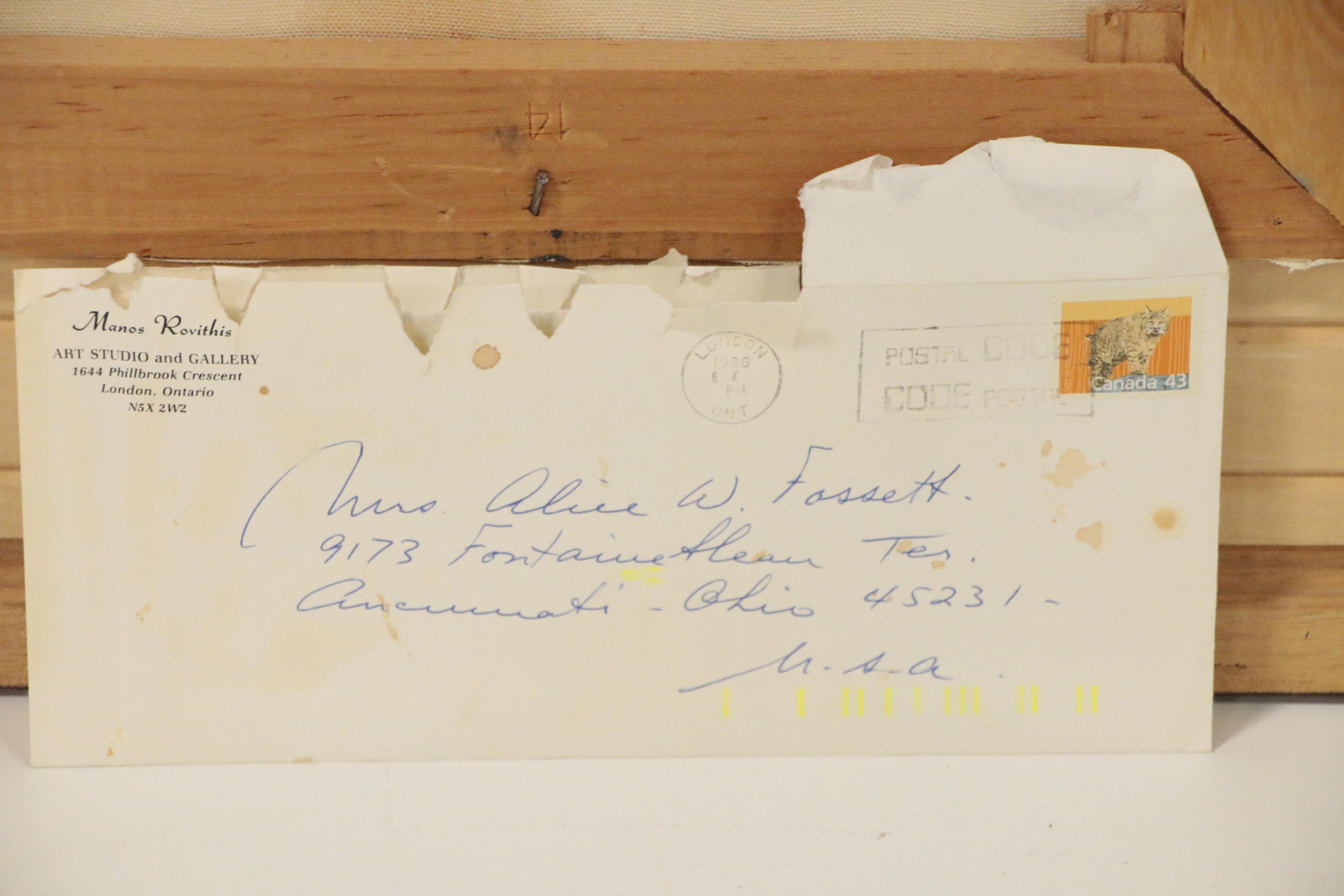 Manos Rovithis Oil Painting "Fisherman-Paros", 1986