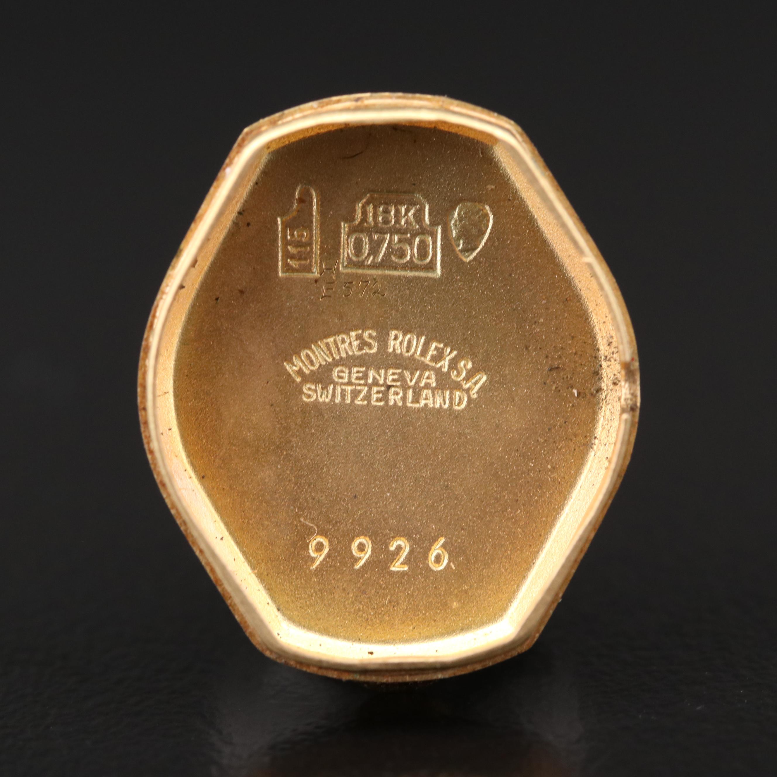 Rolex Precision 18K Gold Stem Wind Watch, Circa 1950