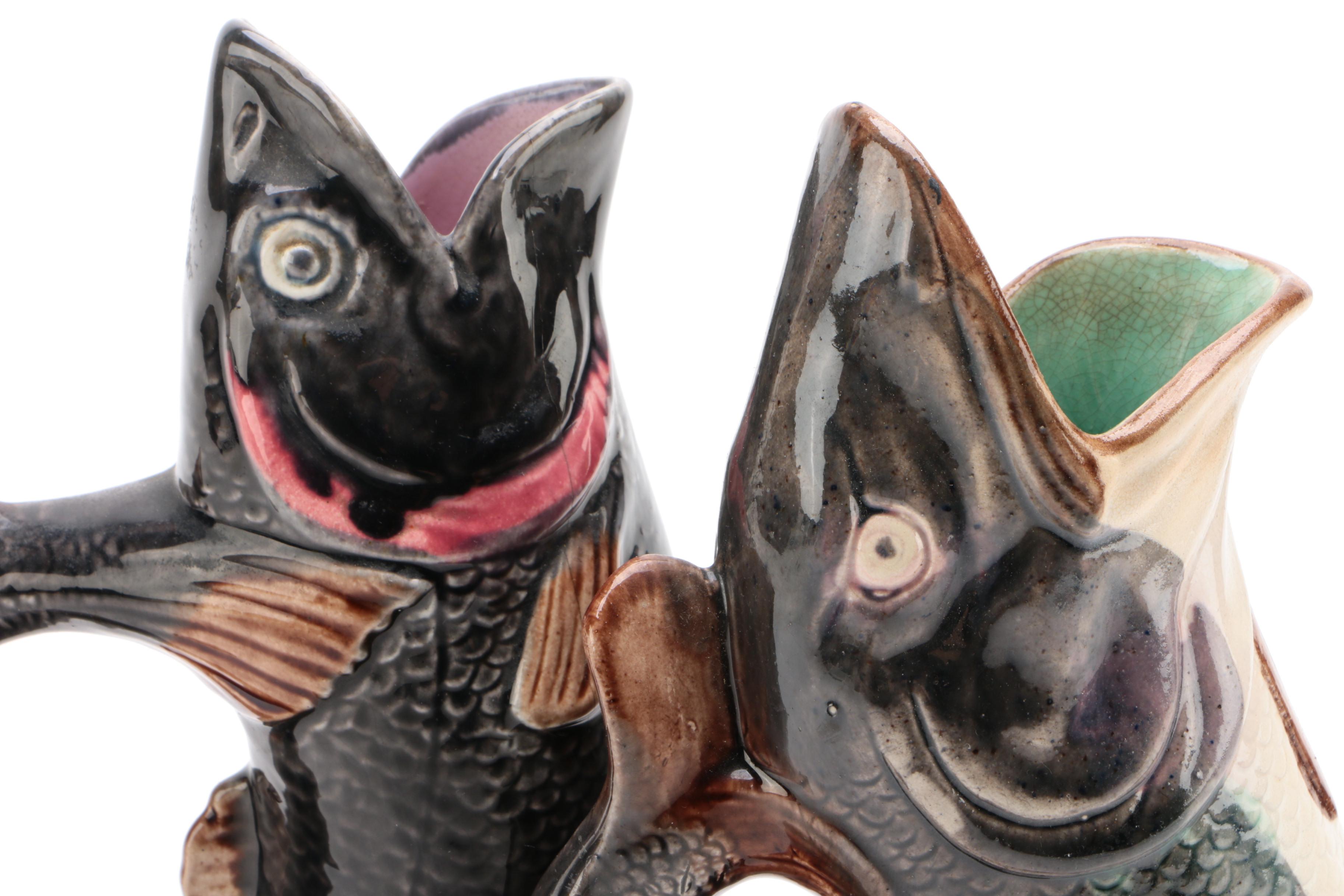 Majolica "Gurgling Fish" Pitchers, 1870-1880