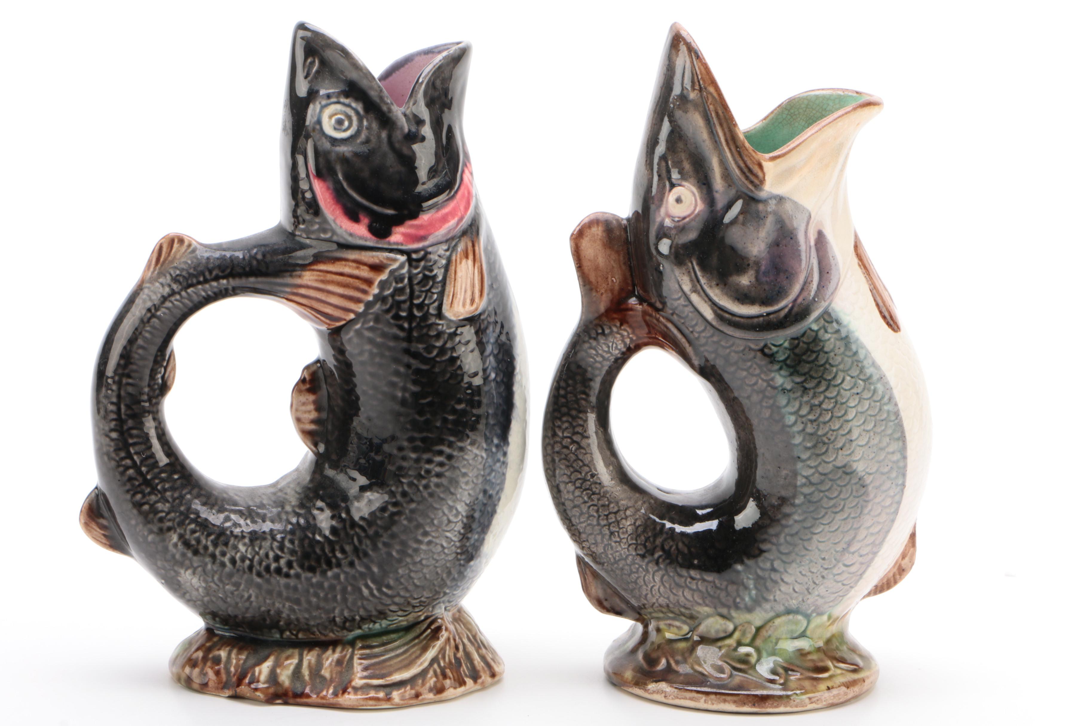 Majolica "Gurgling Fish" Pitchers, 1870-1880