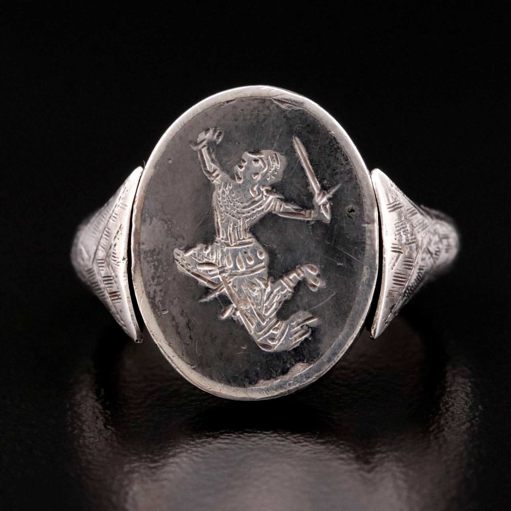 Niello Sterling Silver Flip Ring