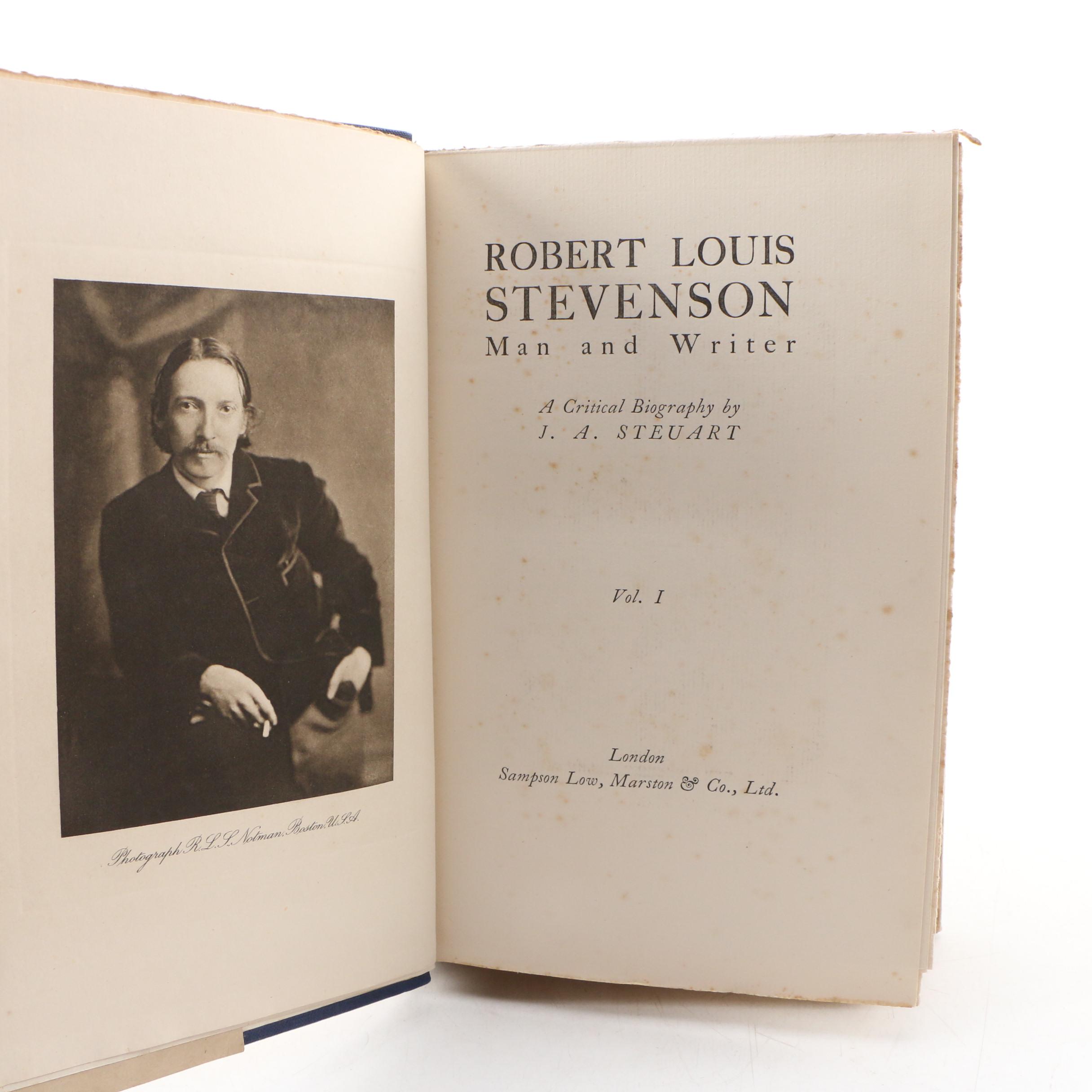 First Edition "Robert Louis Stevenson" by Steuart with Other Stevenson Books