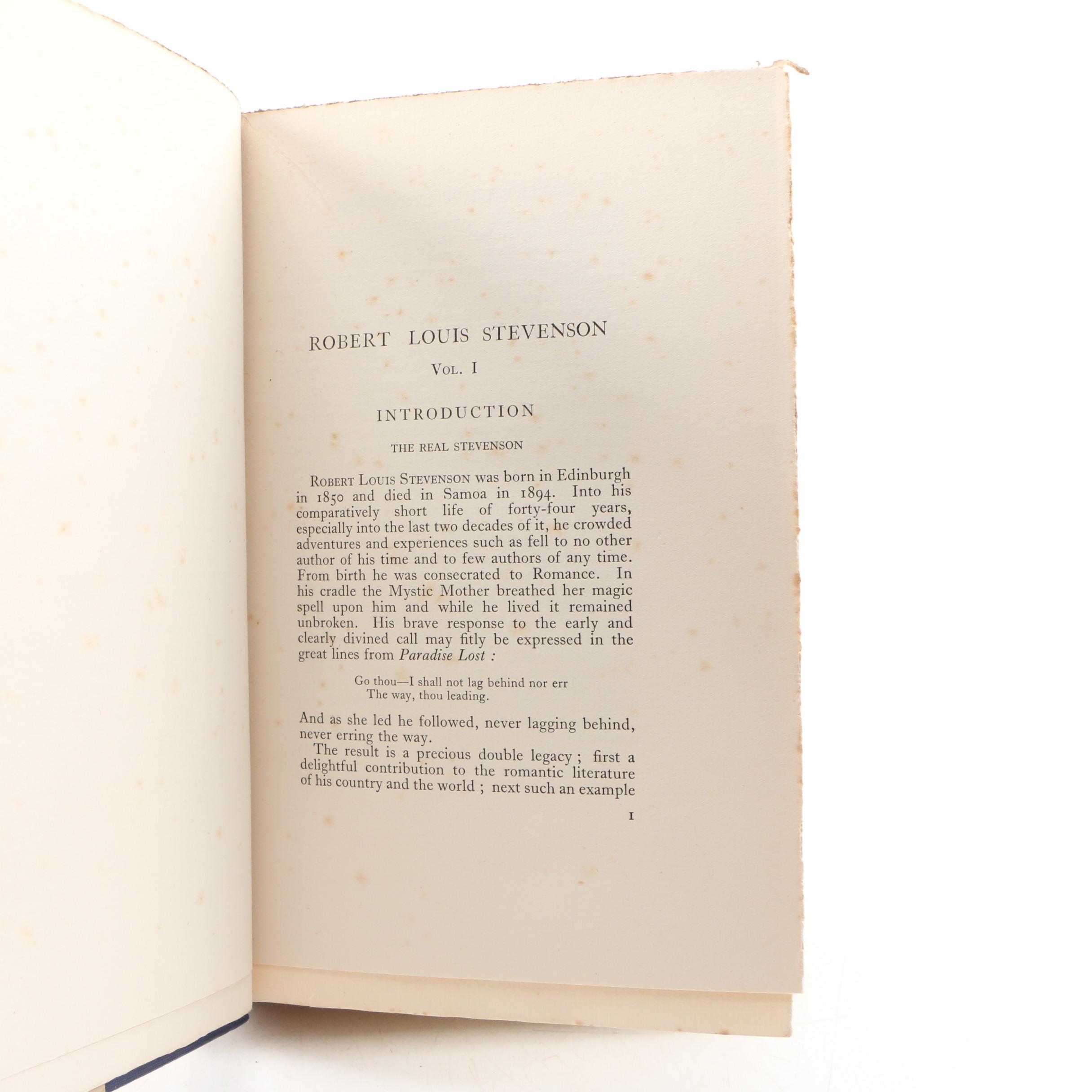First Edition "Robert Louis Stevenson" by Steuart with Other Stevenson Books