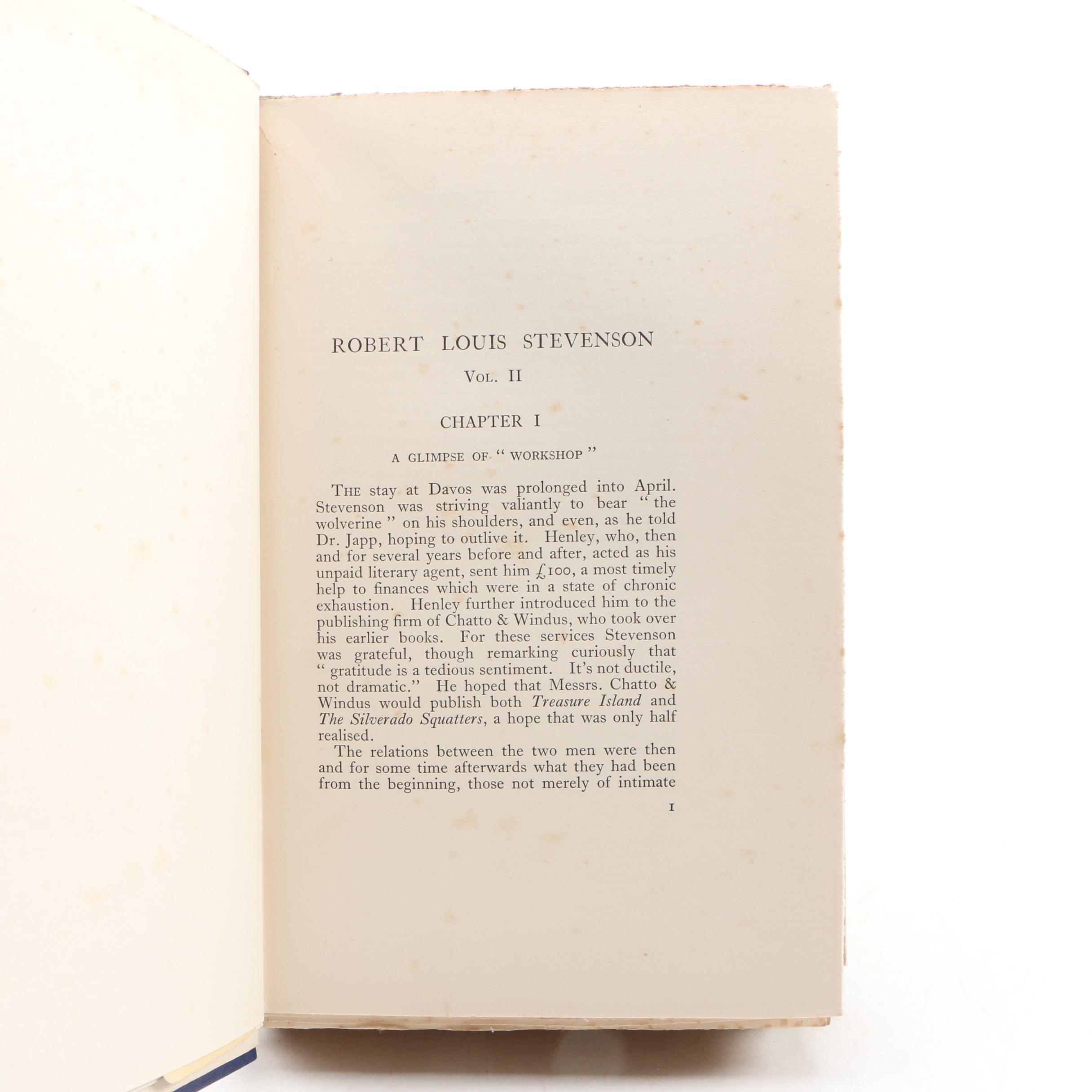 First Edition "Robert Louis Stevenson" by Steuart with Other Stevenson Books
