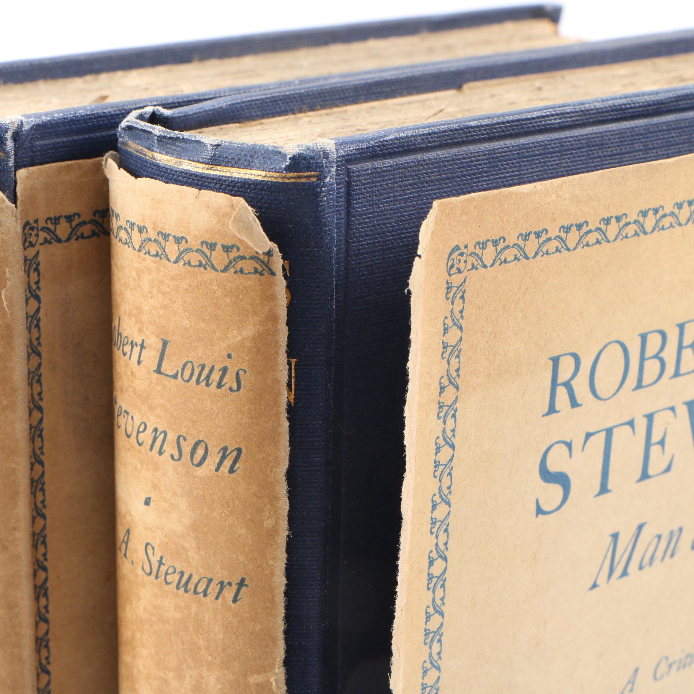 First Edition "Robert Louis Stevenson" by Steuart with Other Stevenson Books
