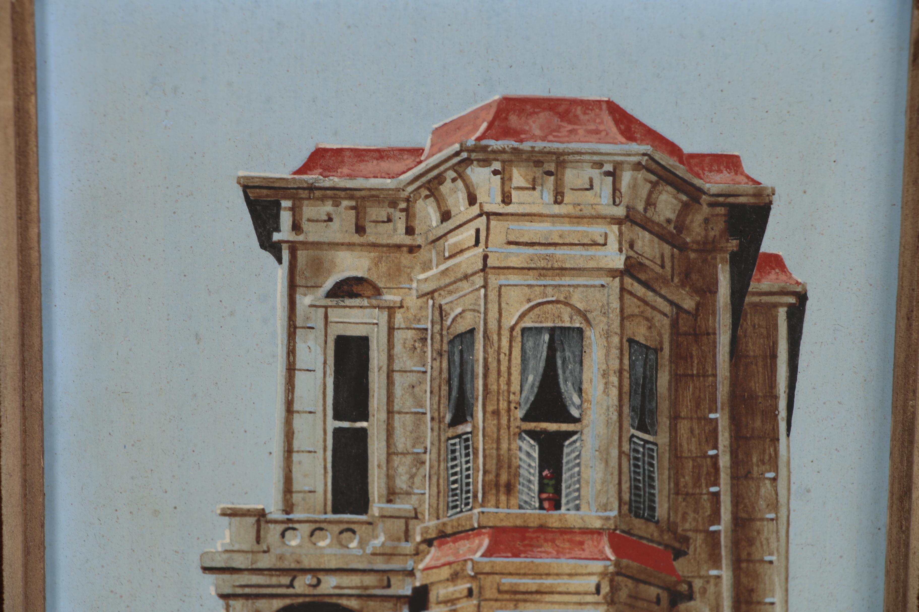 Carl Broderick Oil Painting of Stone House