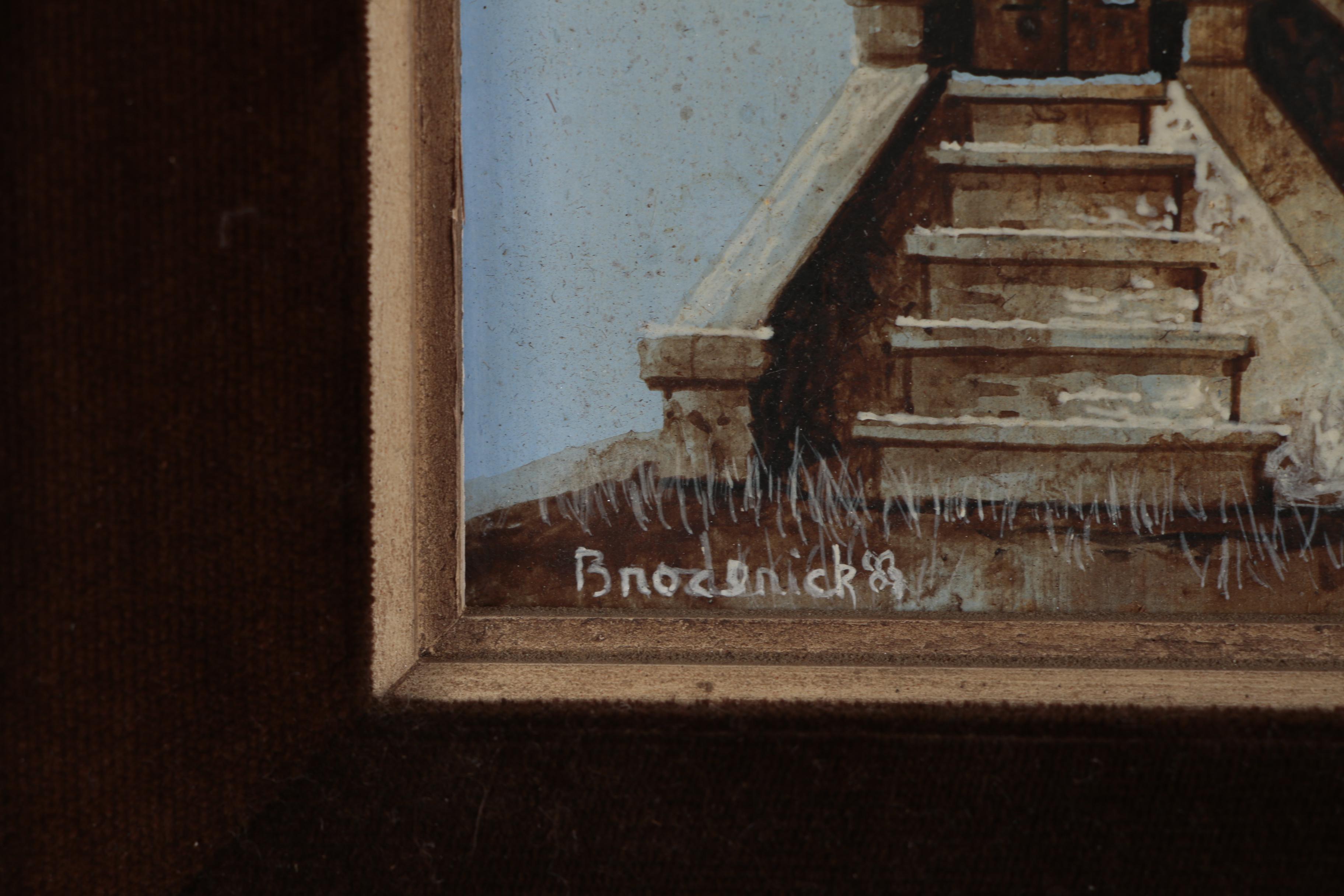 Carl Broderick Oil Painting of Stone House