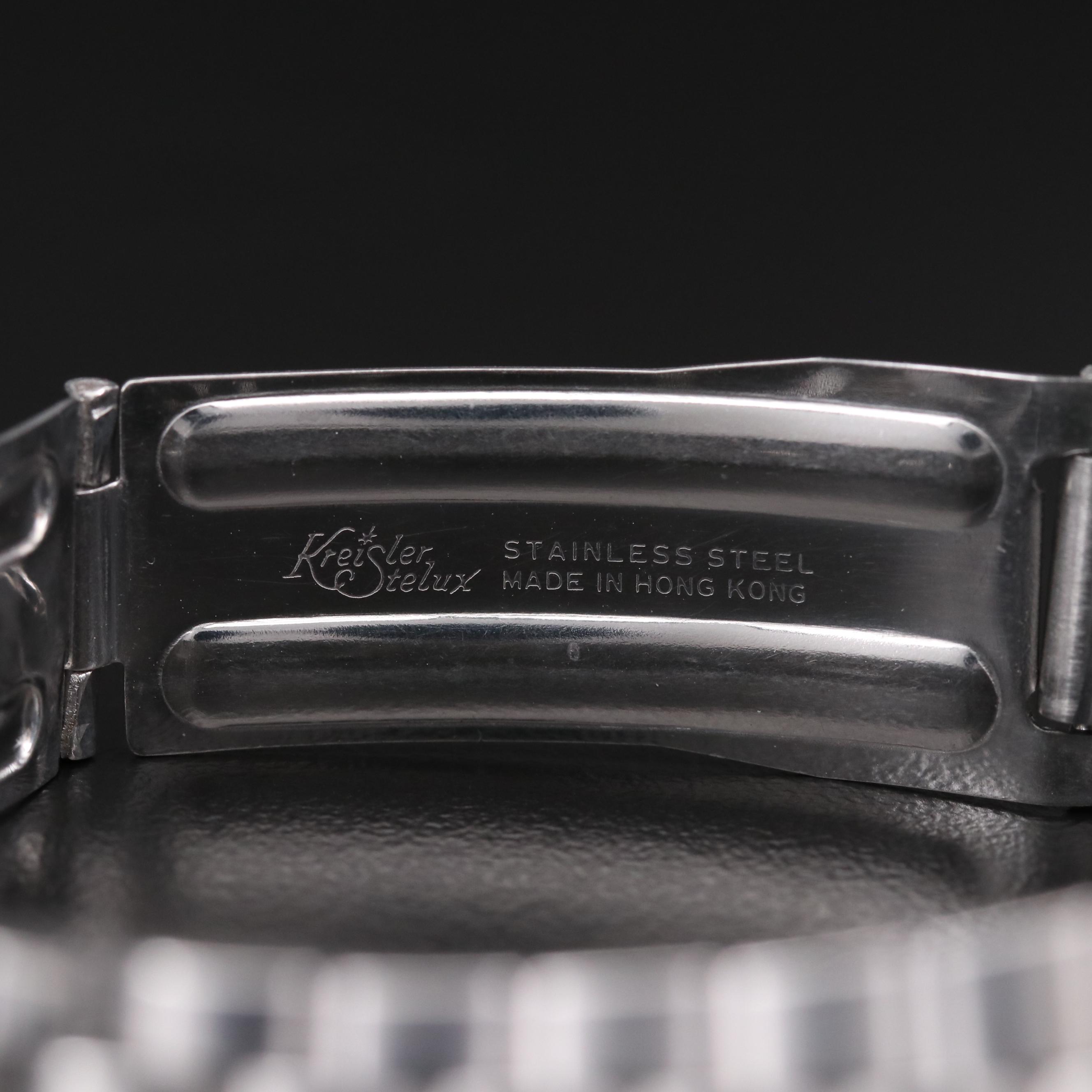 Vintage Clebar Military Chronograph Stainless Steel Stem Wind Watch