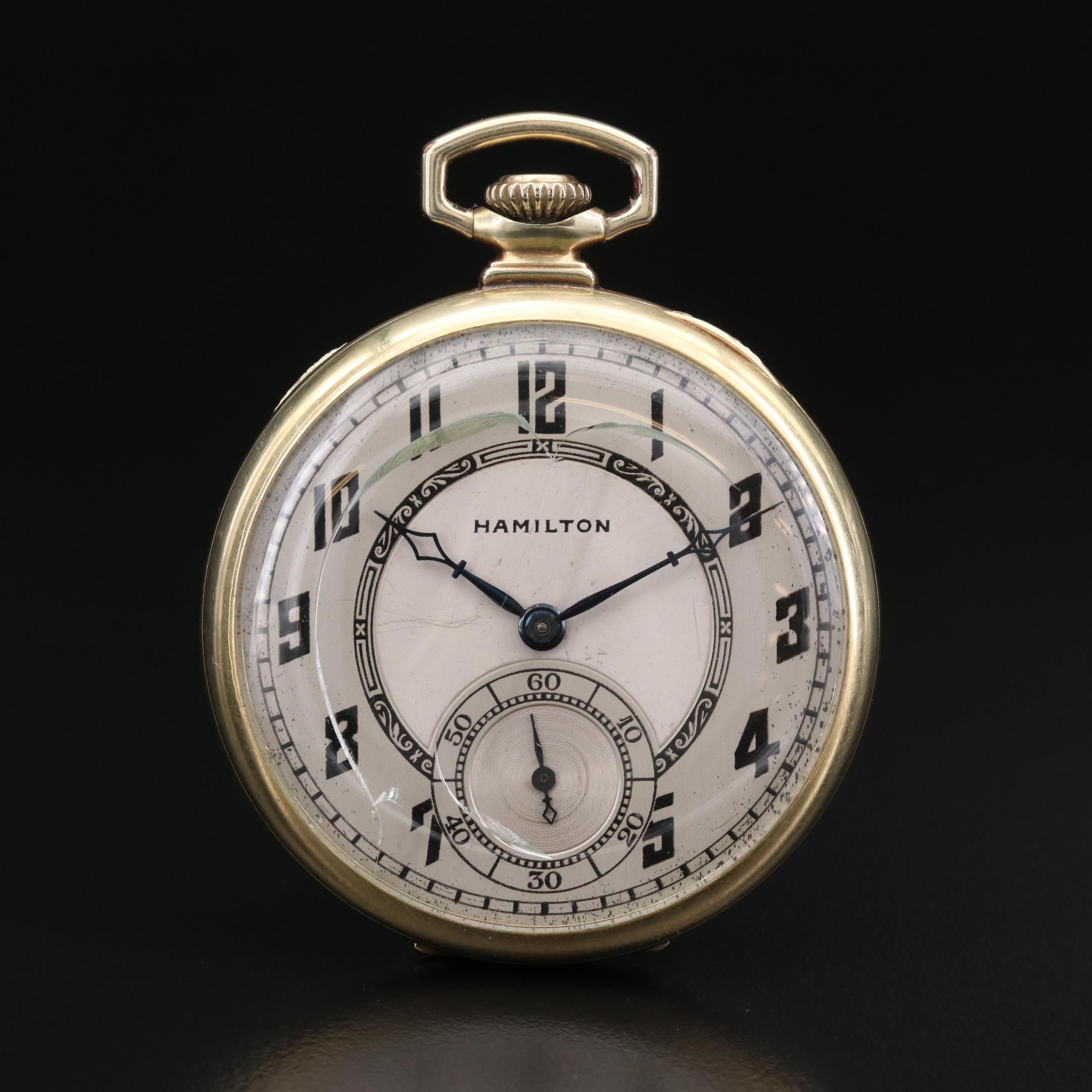 Vintage Hamilton Gold Filled Pocket Watch, 1929