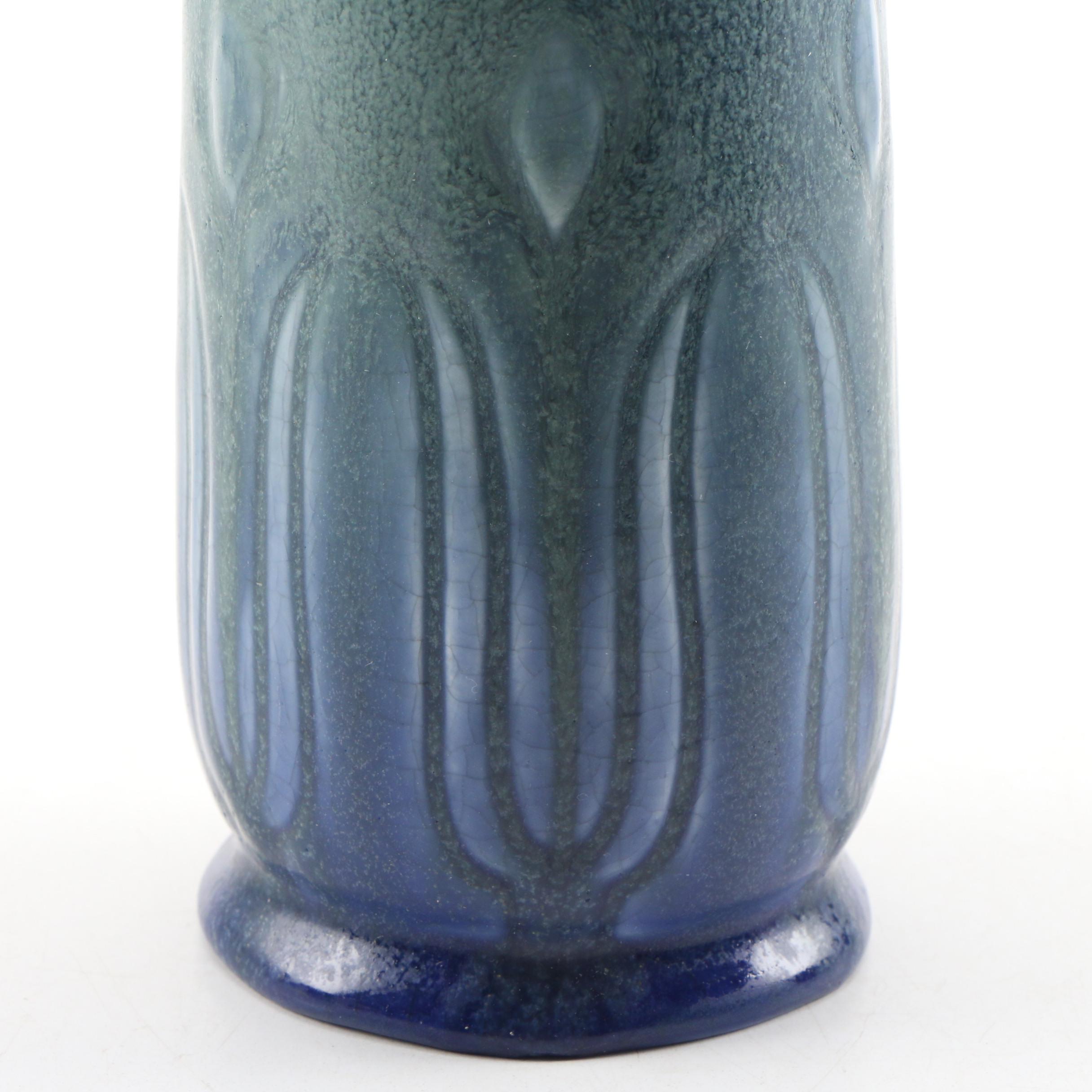 Rookwood Pottery Matte Blue and Green Glaze Vase, 1927