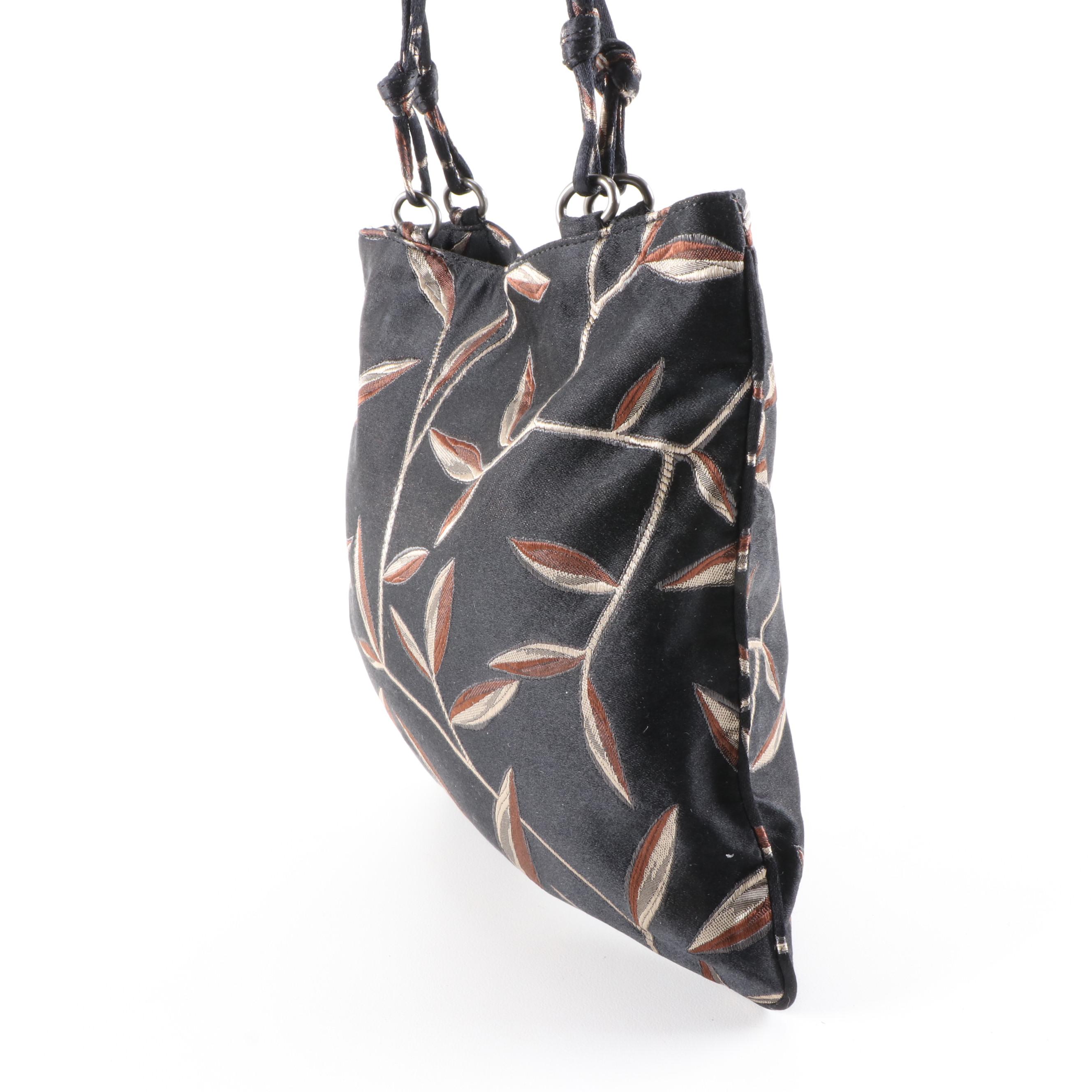 Prada Brown Foliate Jacquard Mini Tote