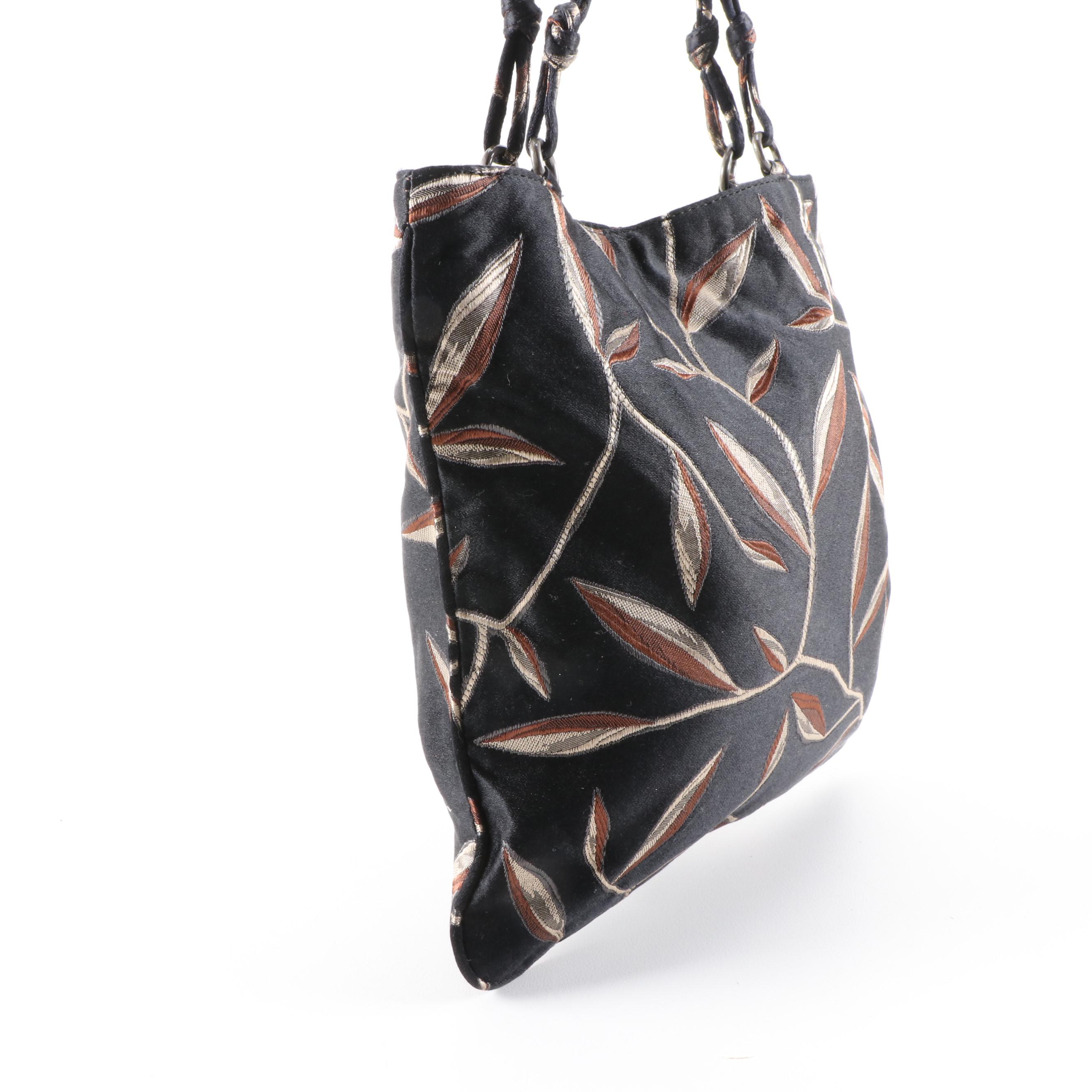 Prada Brown Foliate Jacquard Mini Tote