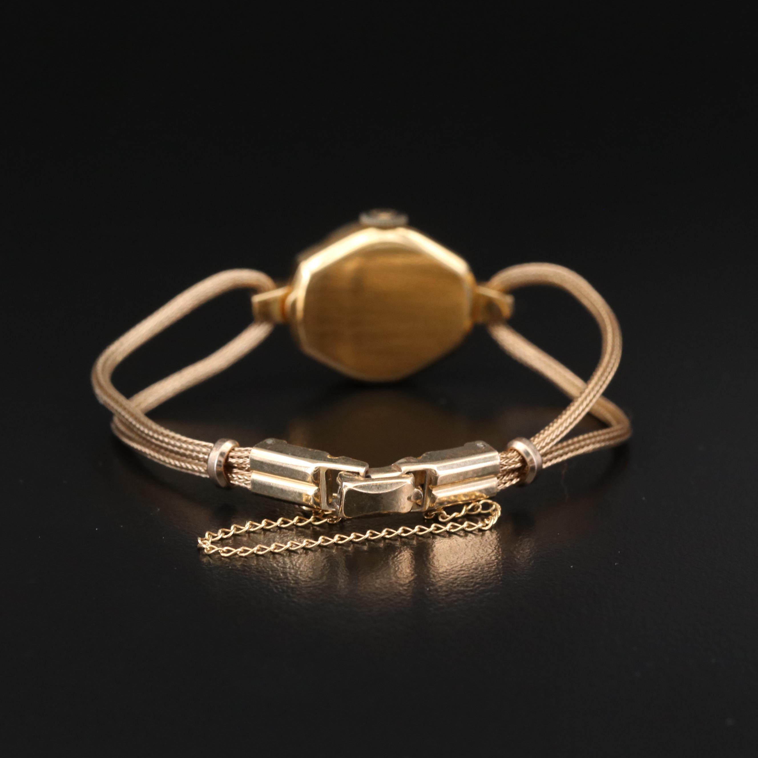 Rolex Precision 18K Gold Stem Wind Watch, Circa 1950