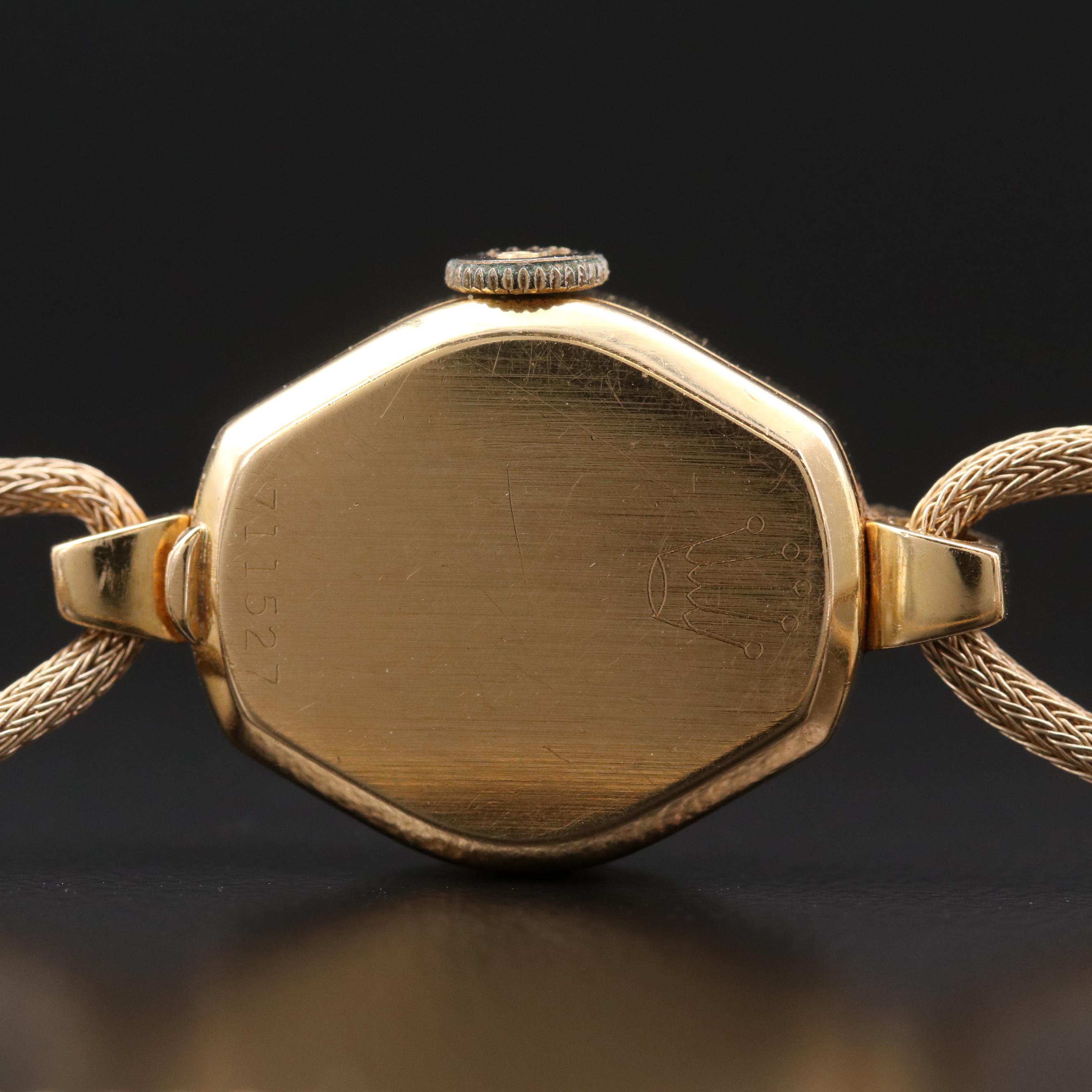 Rolex Precision 18K Gold Stem Wind Watch, Circa 1950