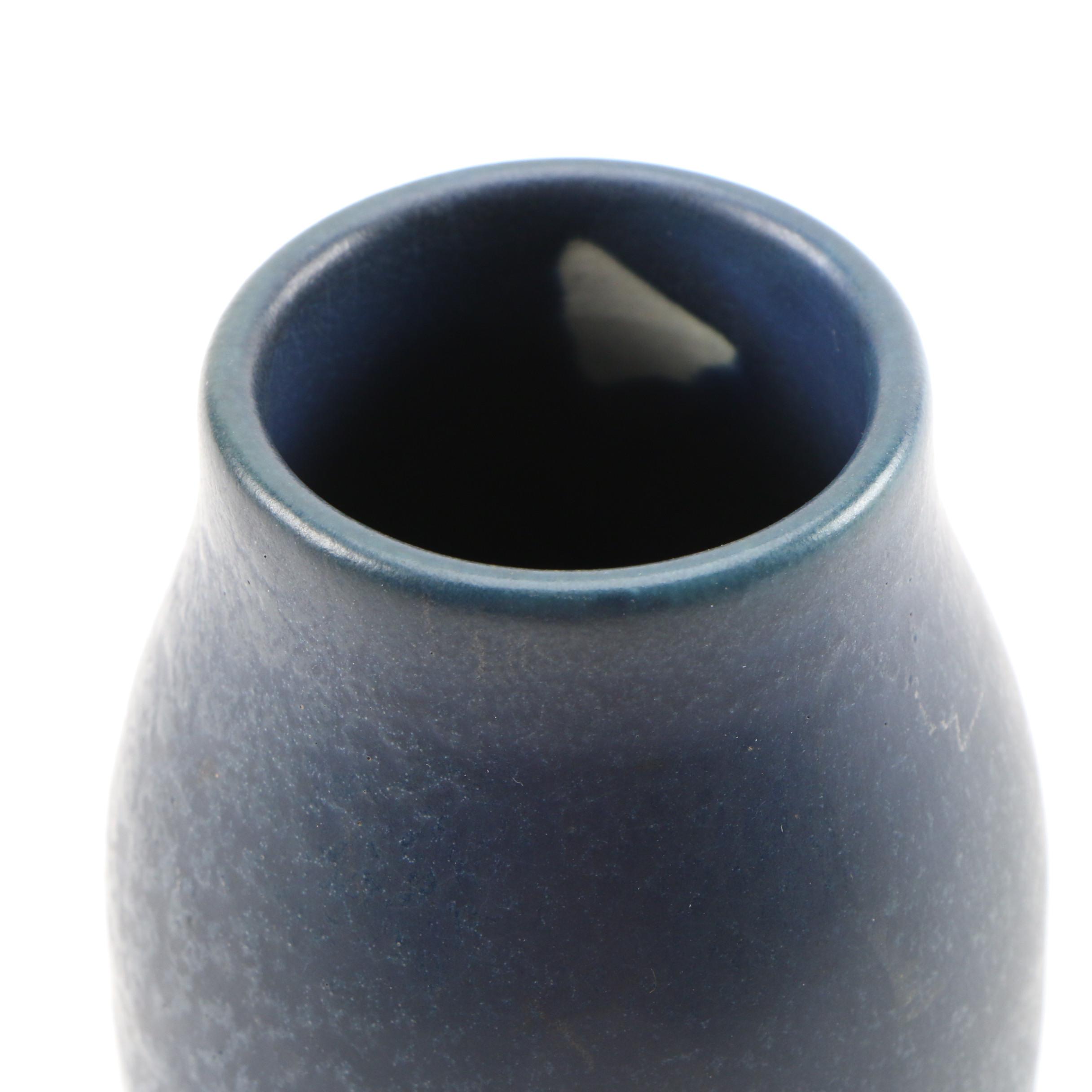 Rookwood Pottery Dark Blue Glaze Earthenware Vase, 1906