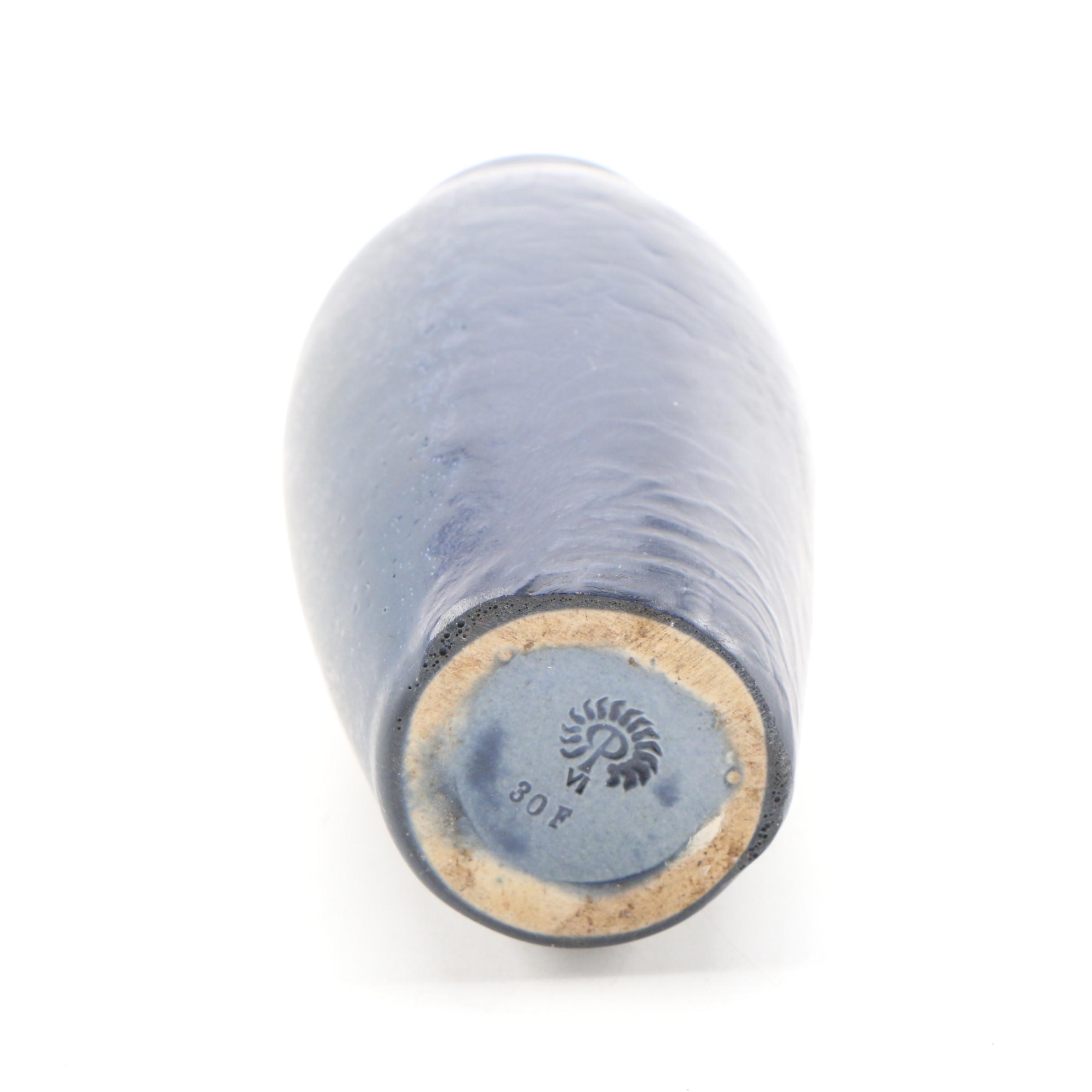 Rookwood Pottery Dark Blue Glaze Earthenware Vase, 1906