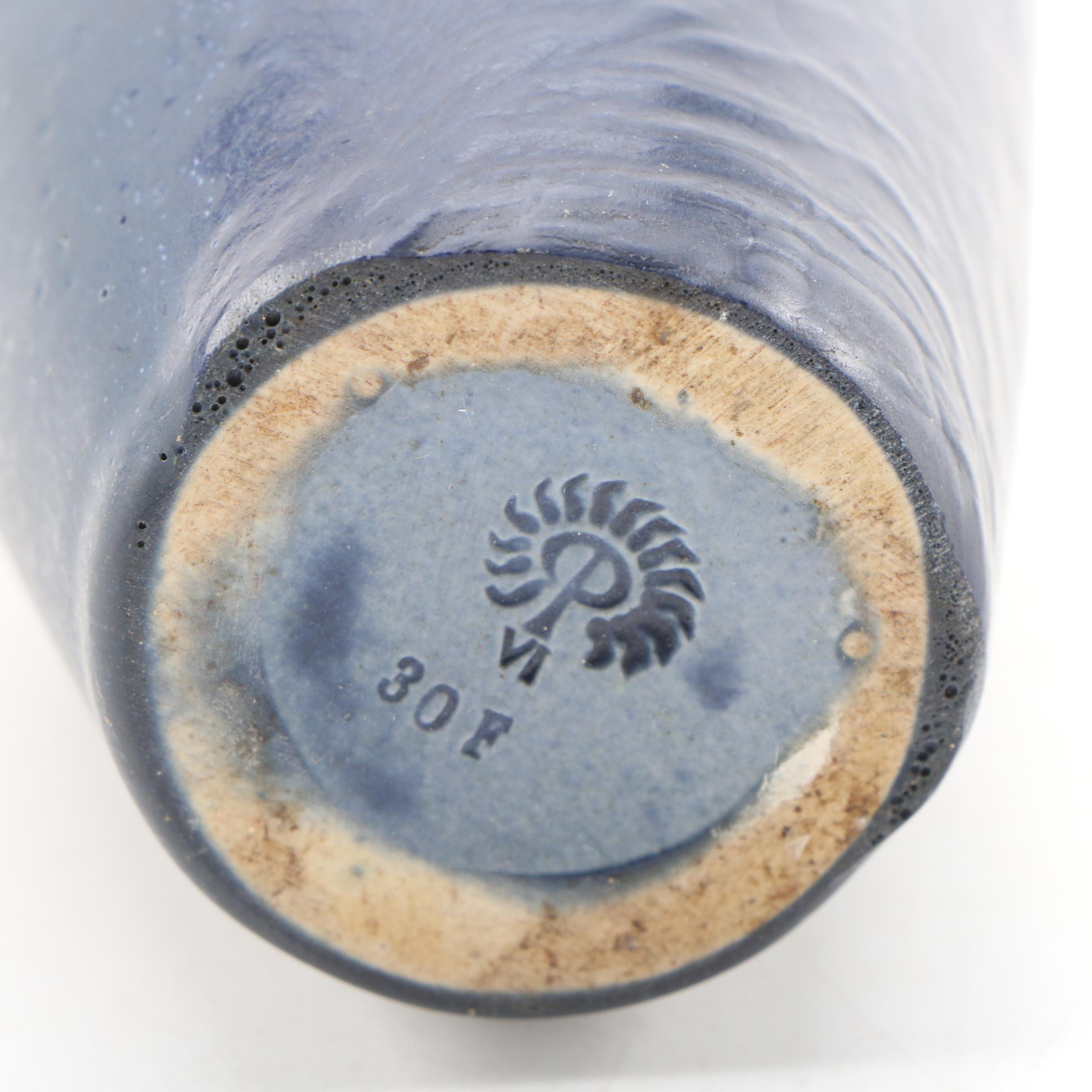 Rookwood Pottery Dark Blue Glaze Earthenware Vase, 1906