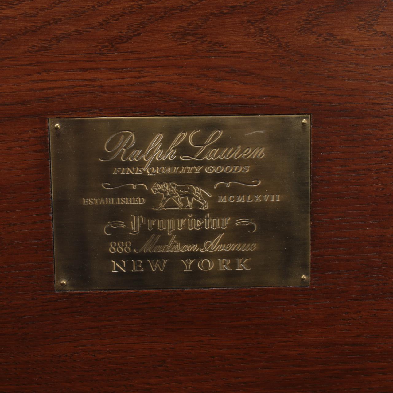 Ralph Lauren Oversized Wooden Tray and Distressed Leather Pillows