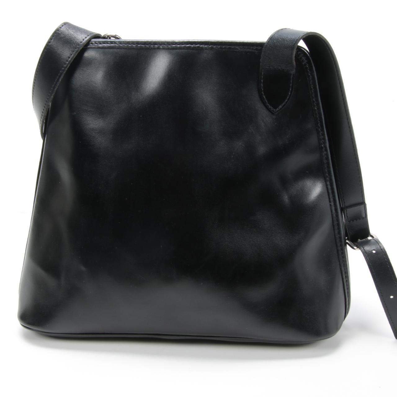 Longchamp Paris Roseau Side Toggle Black Leather Shoulder Bag