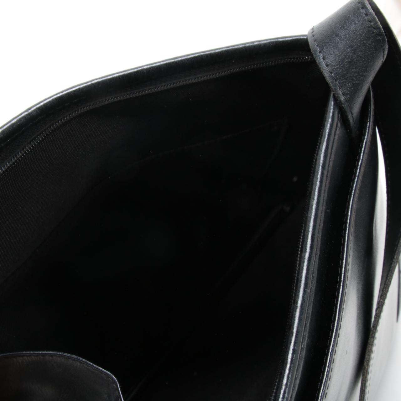 Longchamp Paris Roseau Side Toggle Black Leather Shoulder Bag