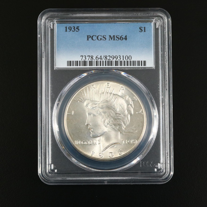 PCGS Graded MS64 1935 Peace Silver Dollar