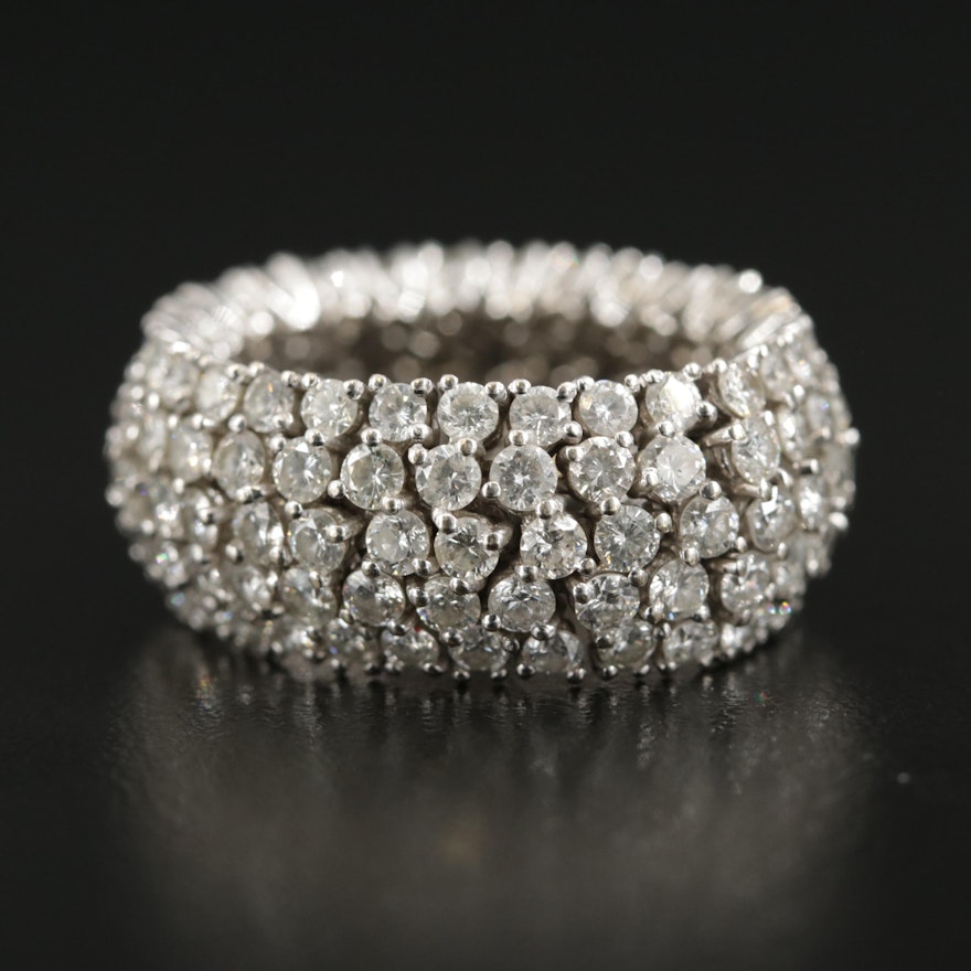 18K White Gold 5.11 CTW Diamond Flexible Ring