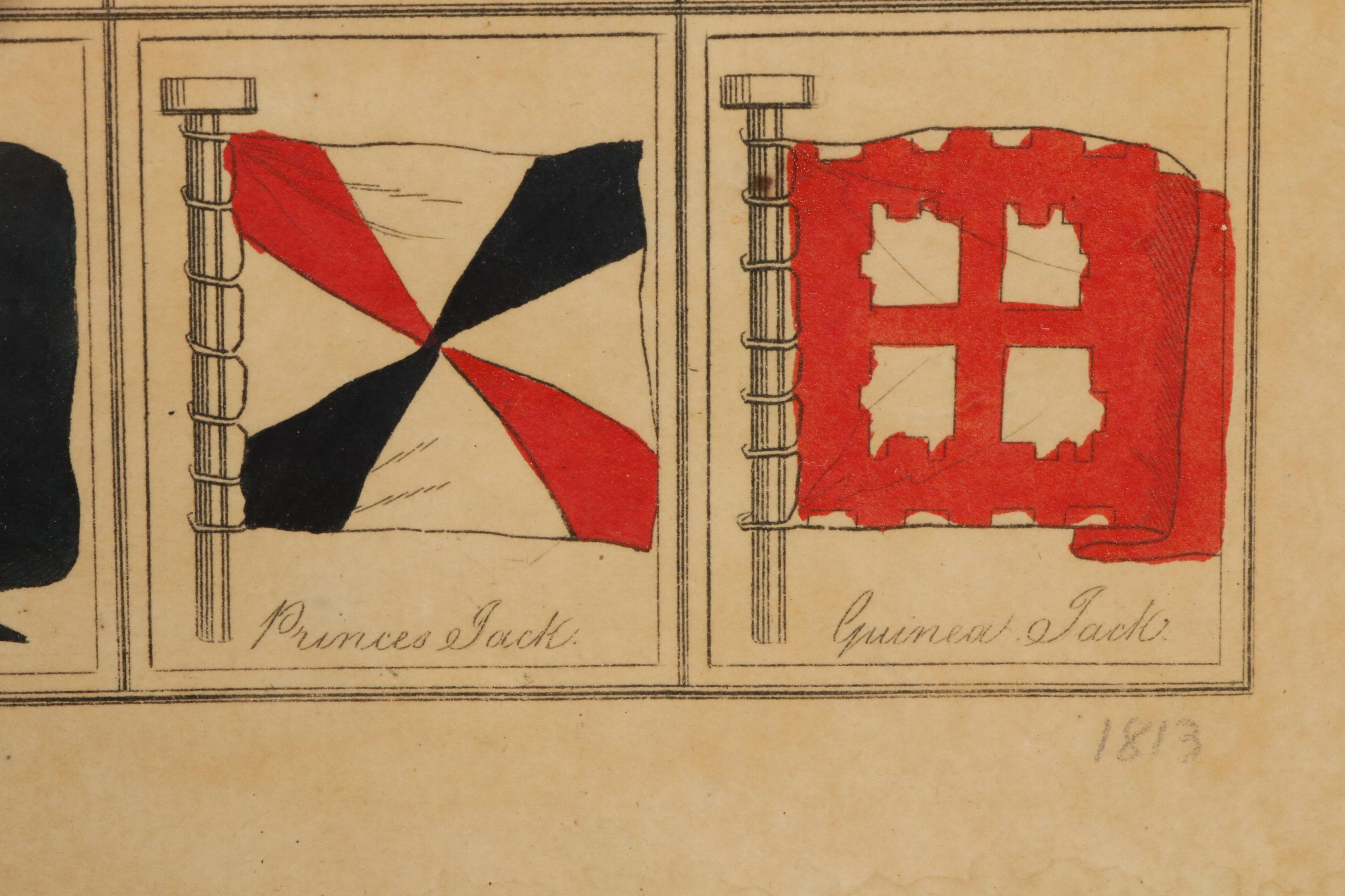 Hand-Colored Engravings from "A Collection of All the Principal Flags", c. 1813