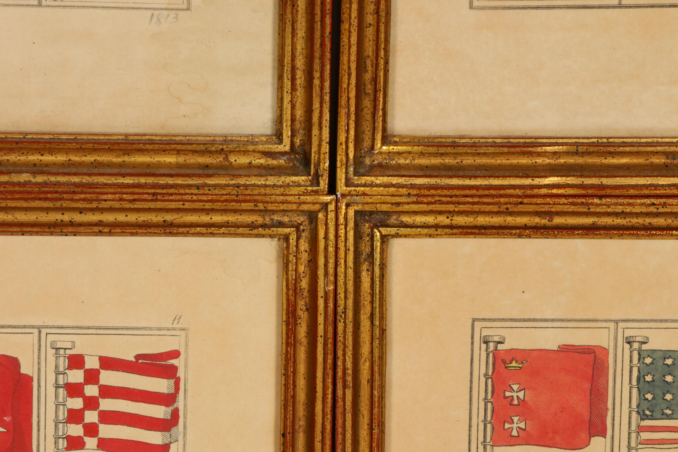 Hand-Colored Engravings from "A Collection of All the Principal Flags", c. 1813