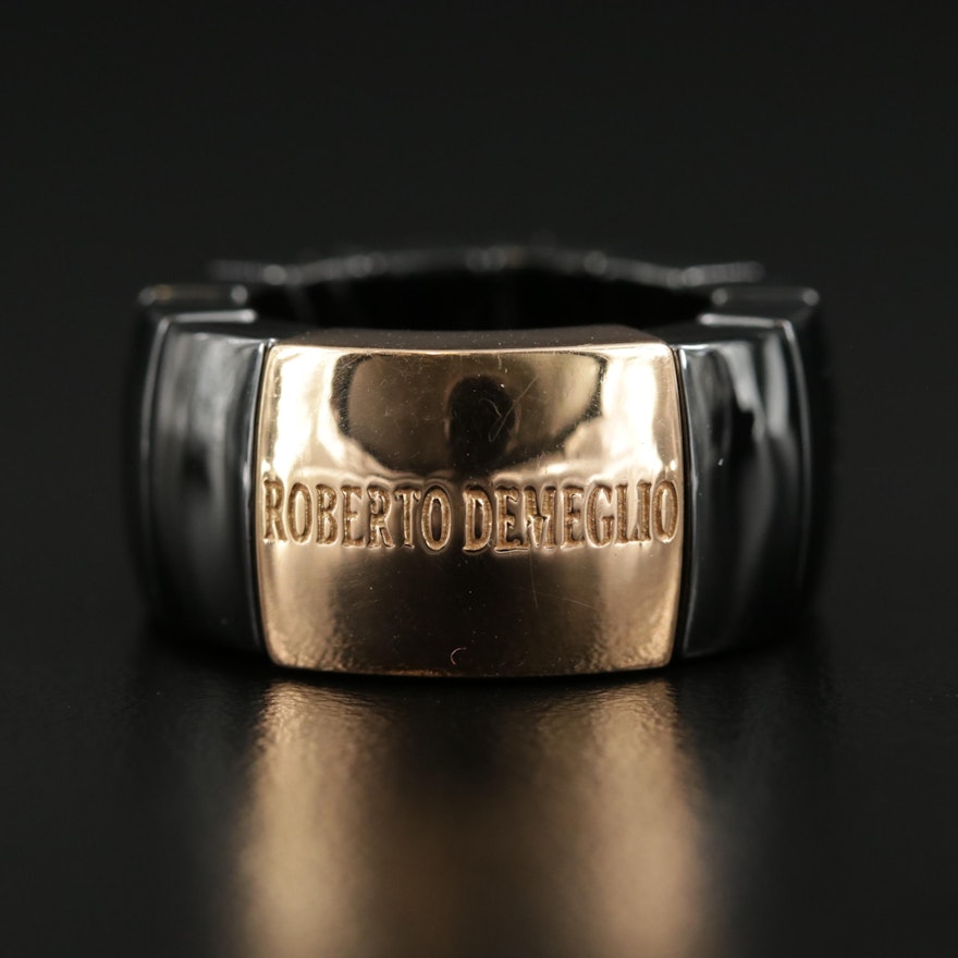 Roberto Demeglio 18K Yellow Gold Ceramic Flex Band