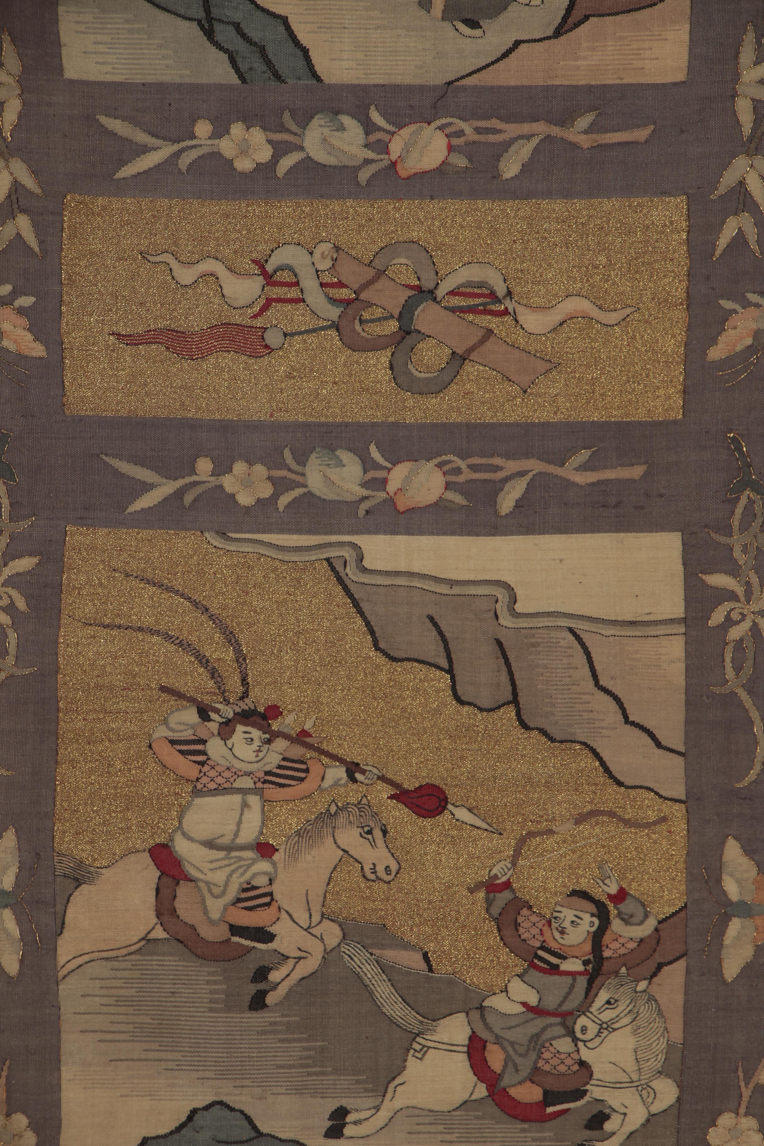 Chinese Handwoven Kesi Silk Tapestry Panels, Qing Dynasty