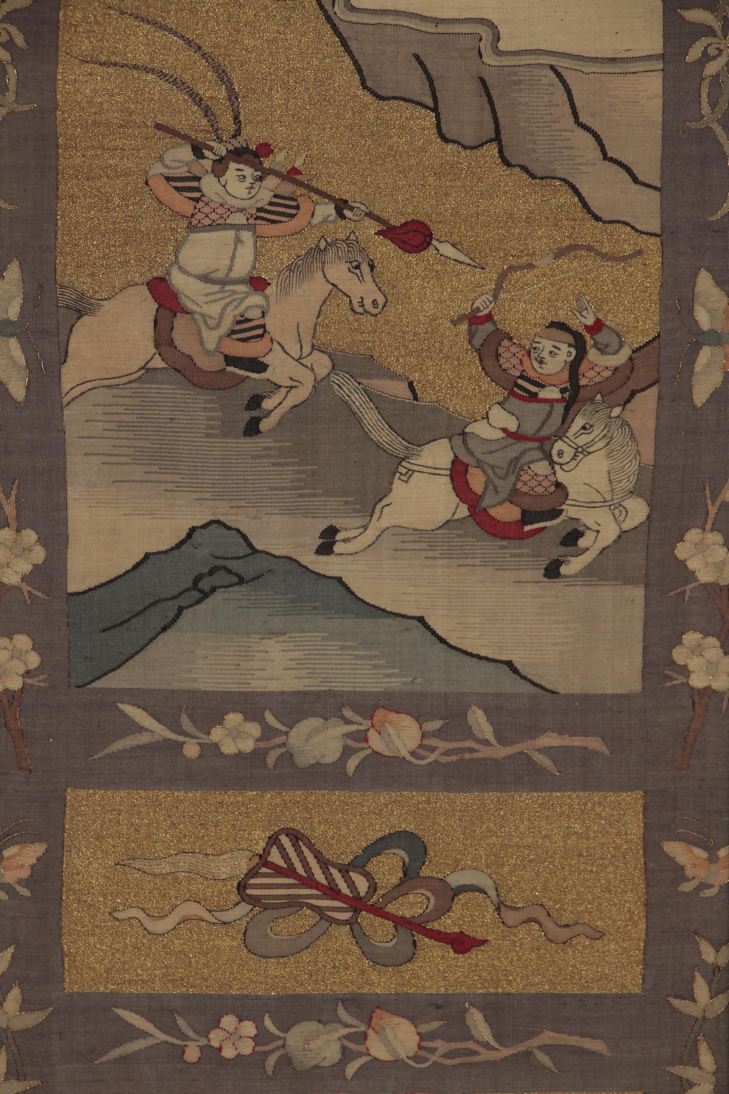 Chinese Handwoven Kesi Silk Tapestry Panels, Qing Dynasty