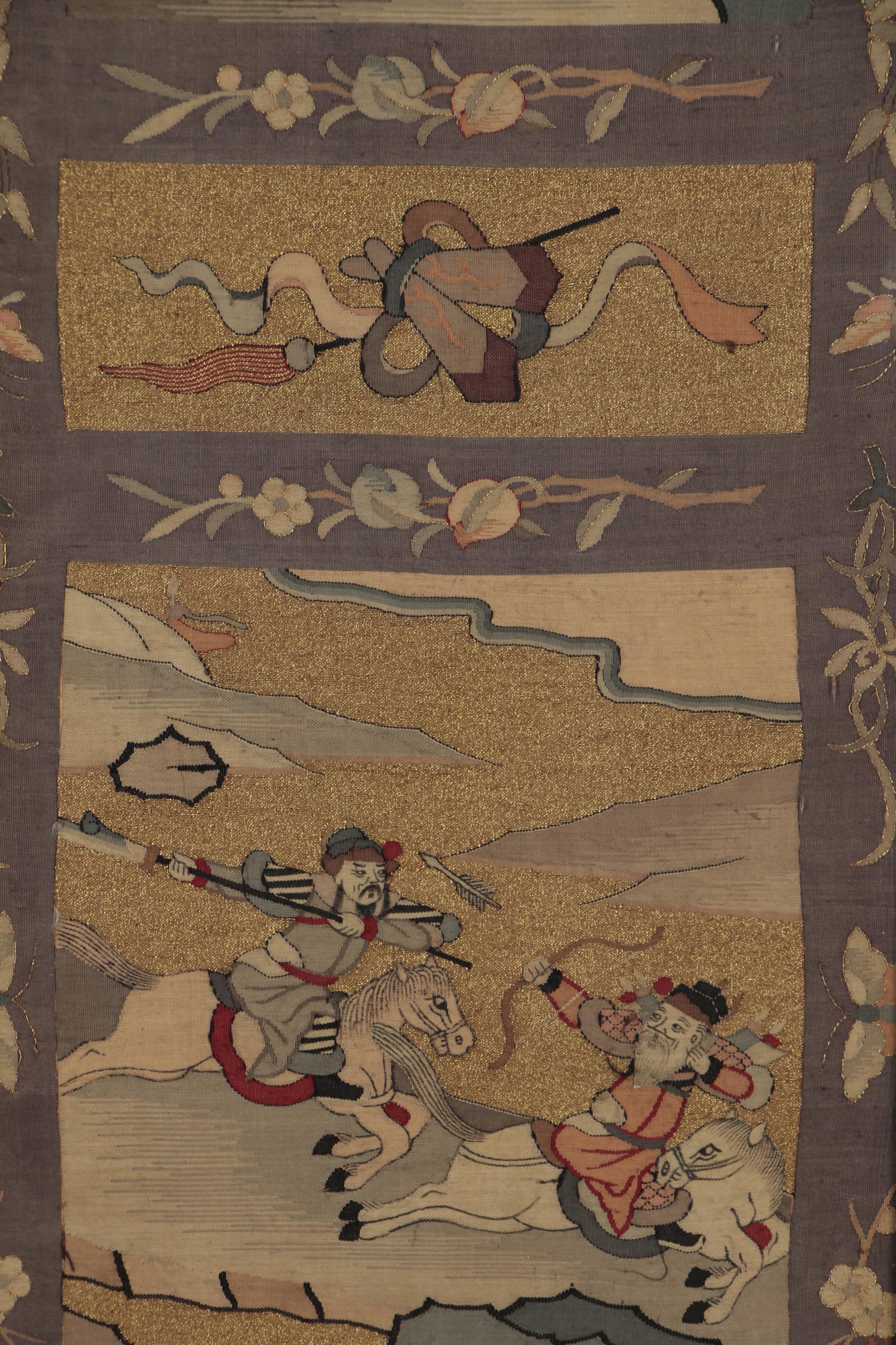 Chinese Handwoven Kesi Silk Tapestry Panels, Qing Dynasty