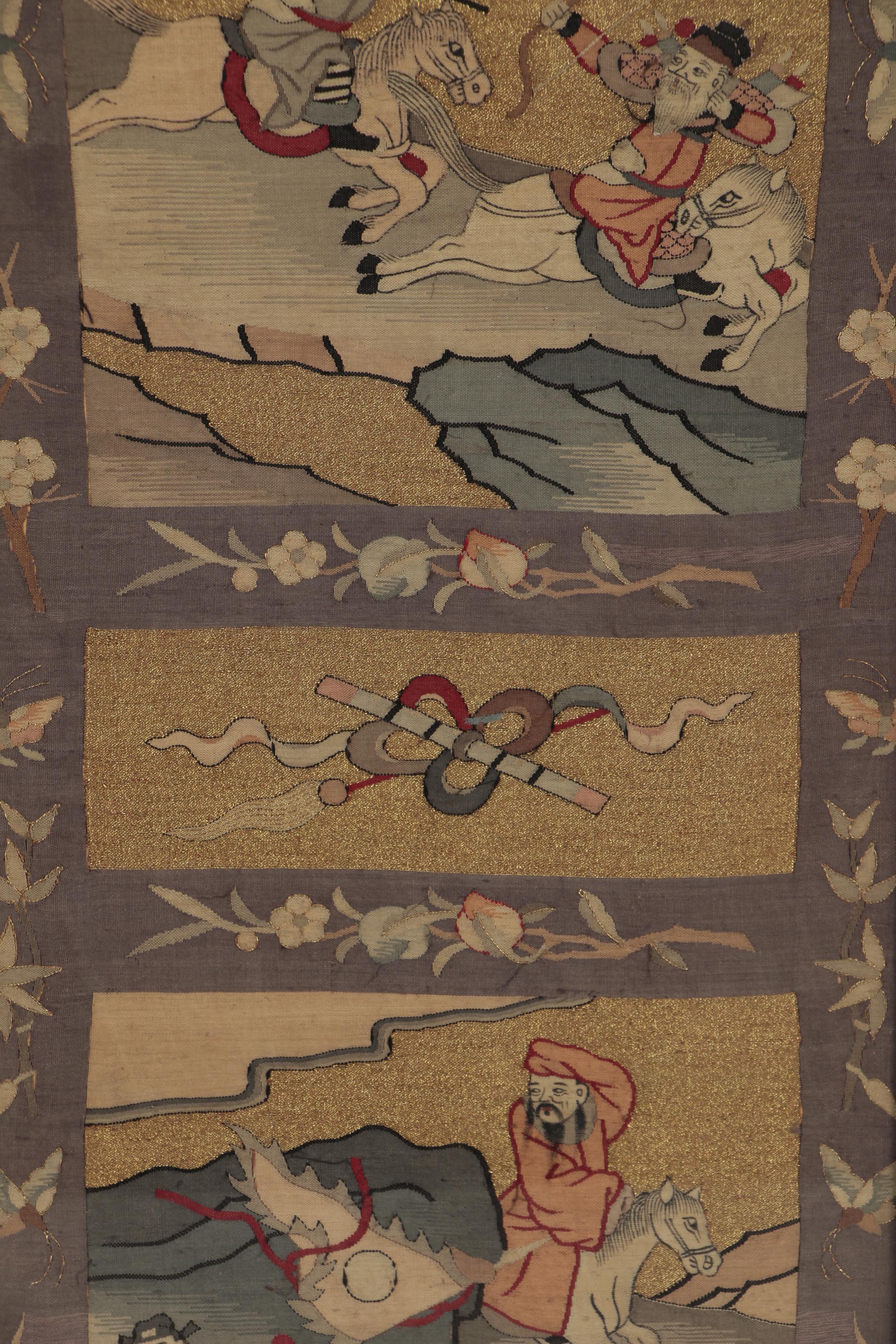 Chinese Handwoven Kesi Silk Tapestry Panels, Qing Dynasty