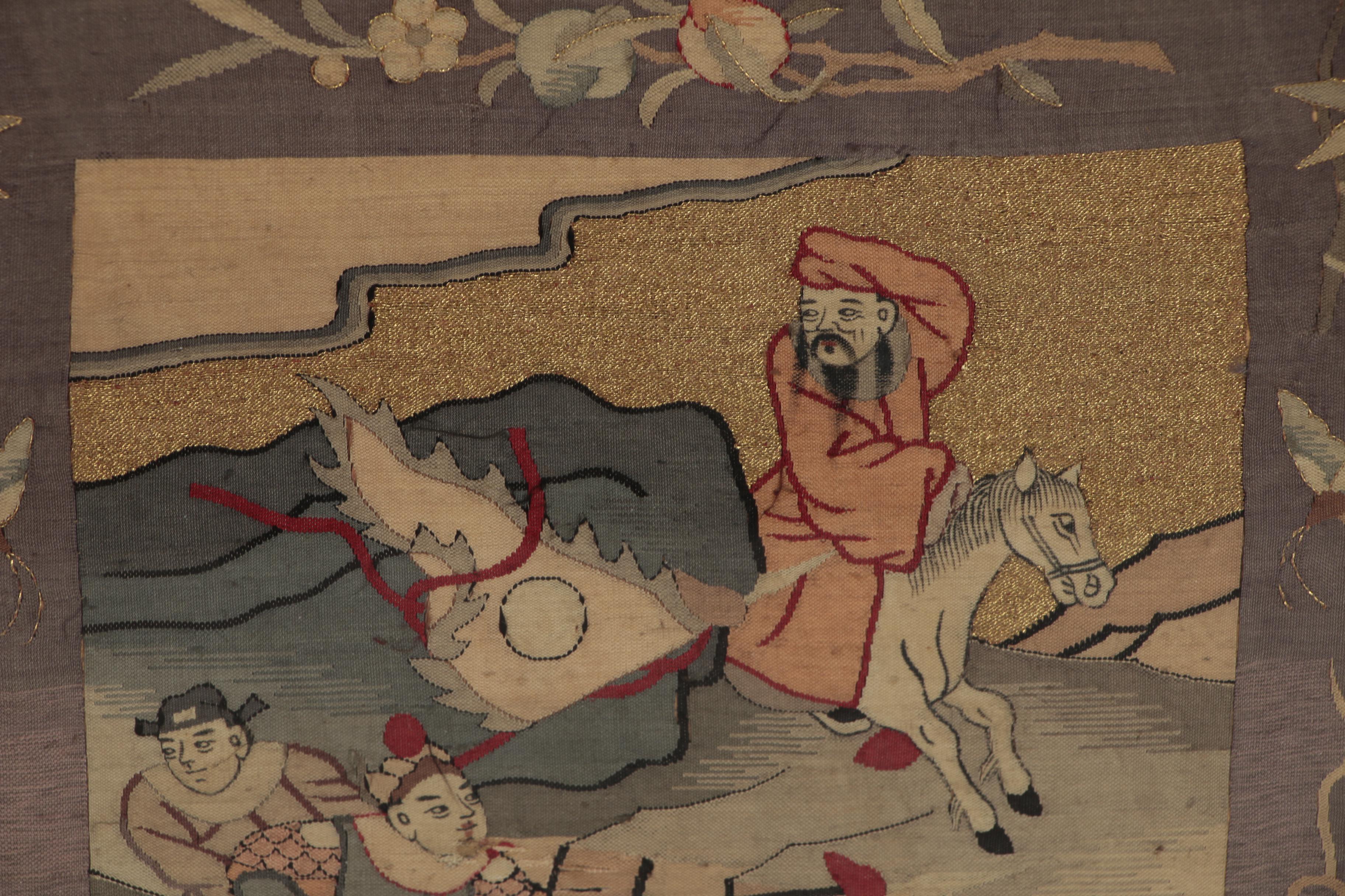 Chinese Handwoven Kesi Silk Tapestry Panels, Qing Dynasty