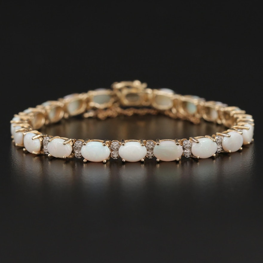 14K Opal and Diamond Bracelet