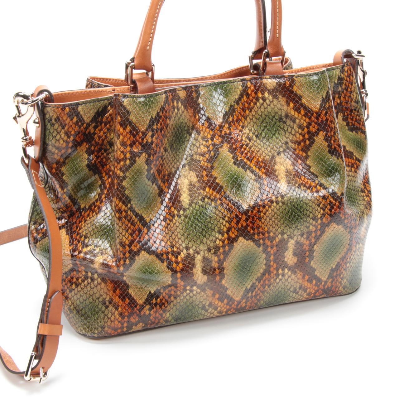 Dooney & Bourke Python Embossed Leather Crossbody Satchel