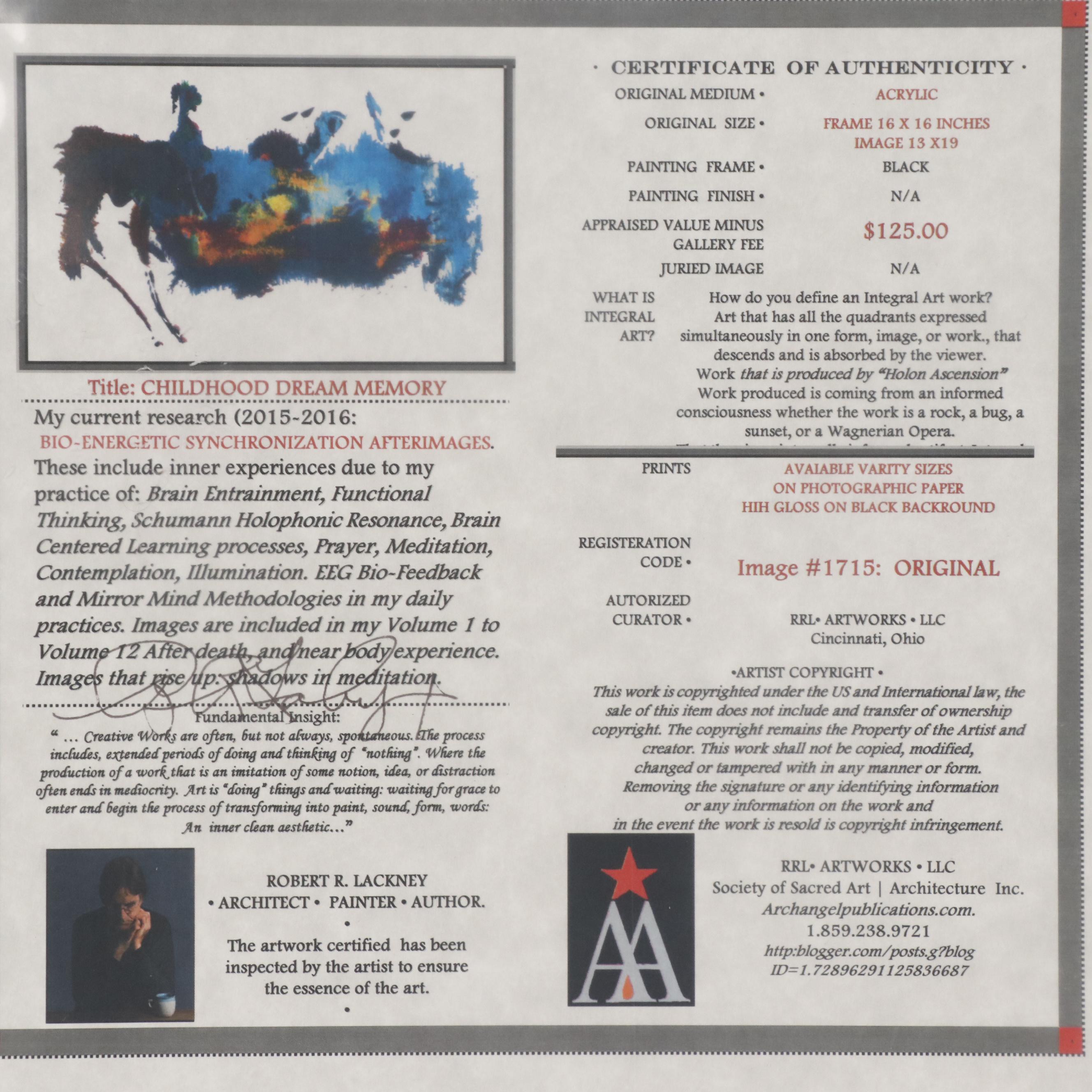 Robert Lackney Mixed Media Painting "Childhood Dream Memory", 2013