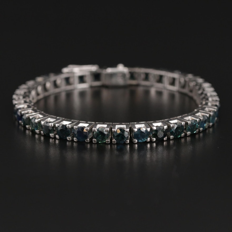 14K Sapphire Line Bracelet