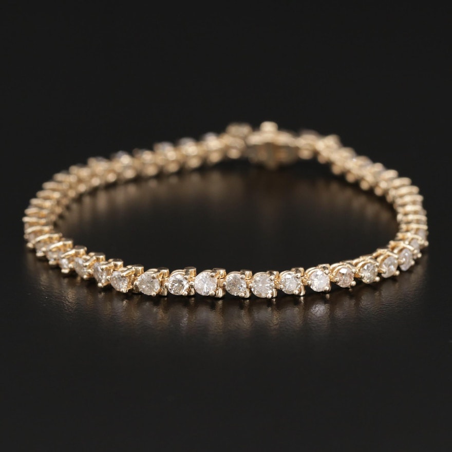 14K Gold 4.46 CTW Diamond Link Bracelet