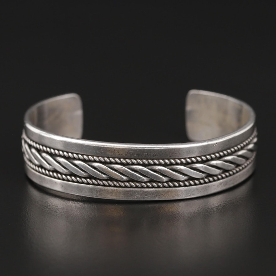 Ron Yazzie Navajo Diné Sterling Silver Cuff Bracelet