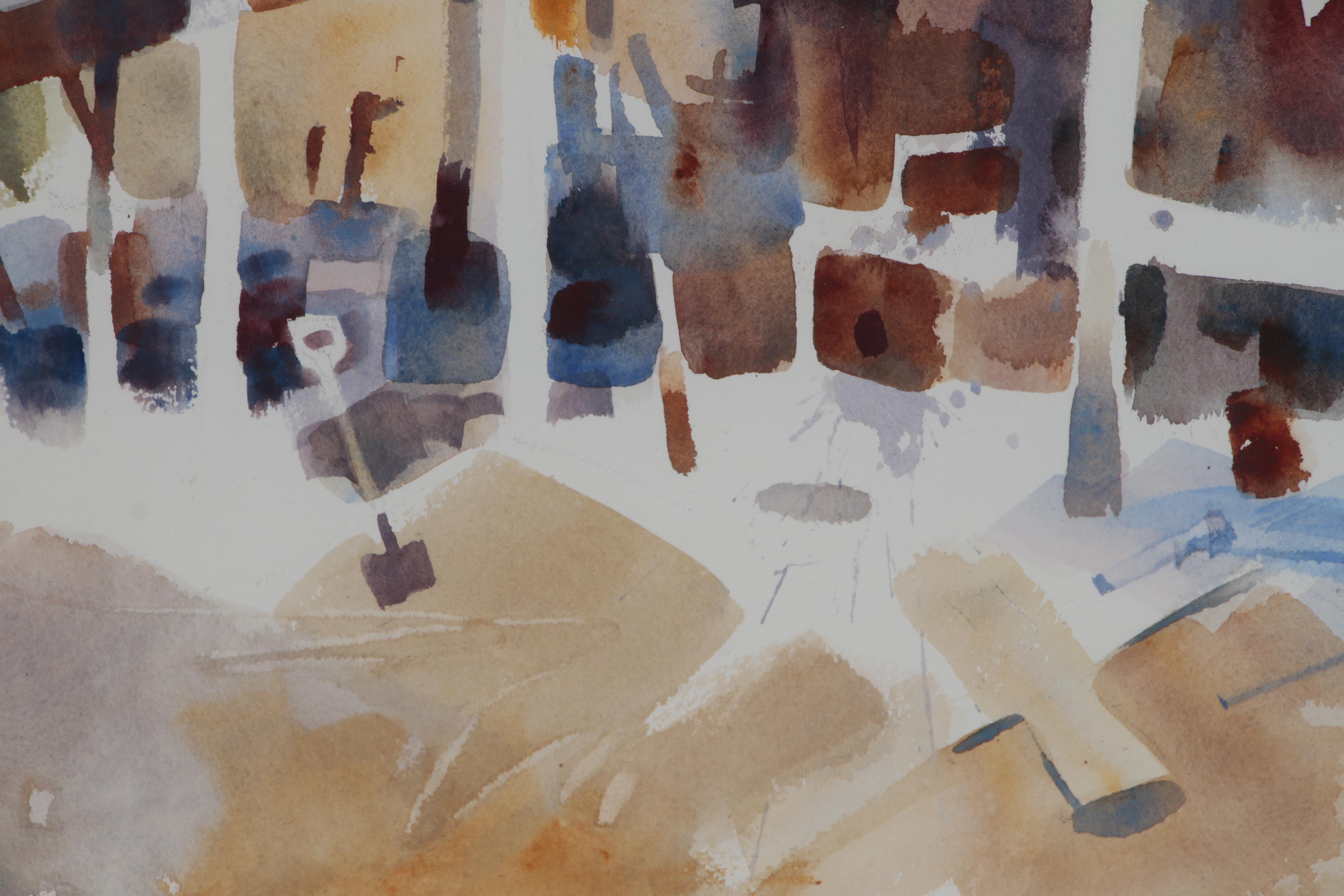 Don Dennis Watercolor Painting "Open Air Boat Shed"