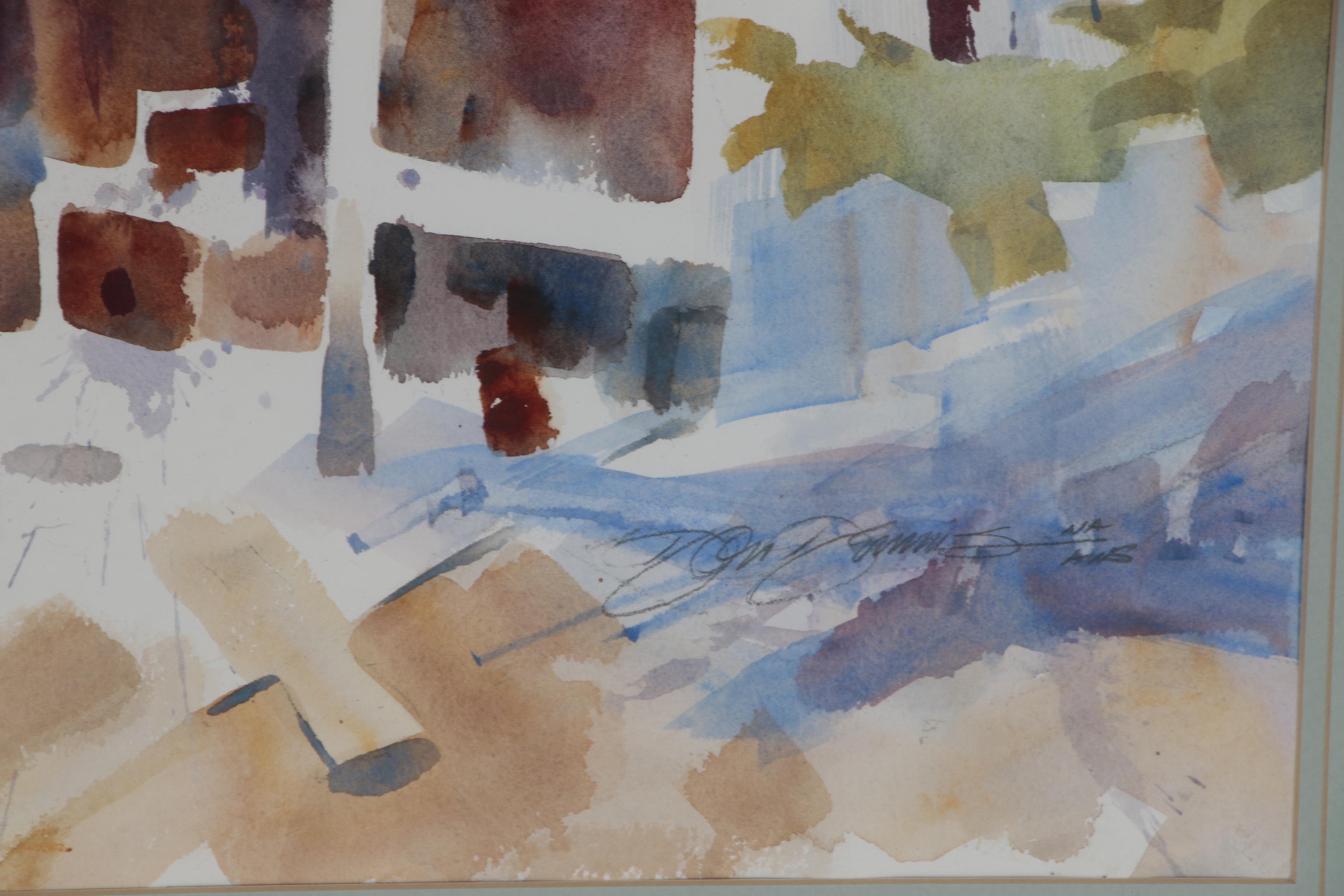 Don Dennis Watercolor Painting "Open Air Boat Shed"