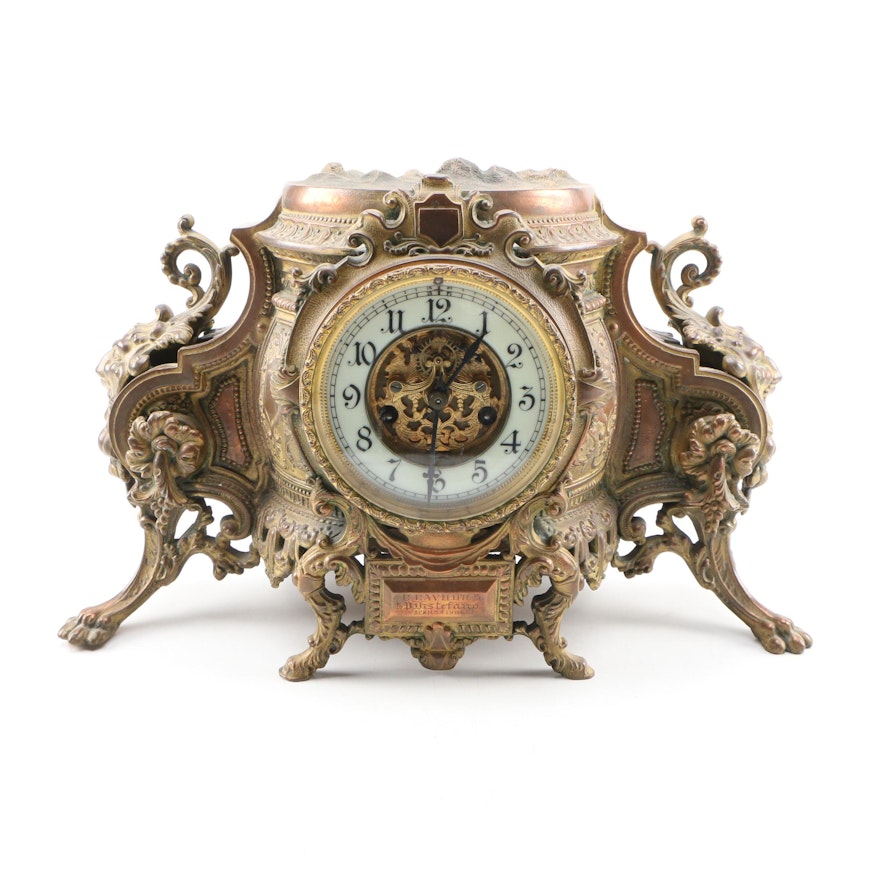 Louis XIV Style Mantel Clock by Waterbury Clock Company, Late 19th Century