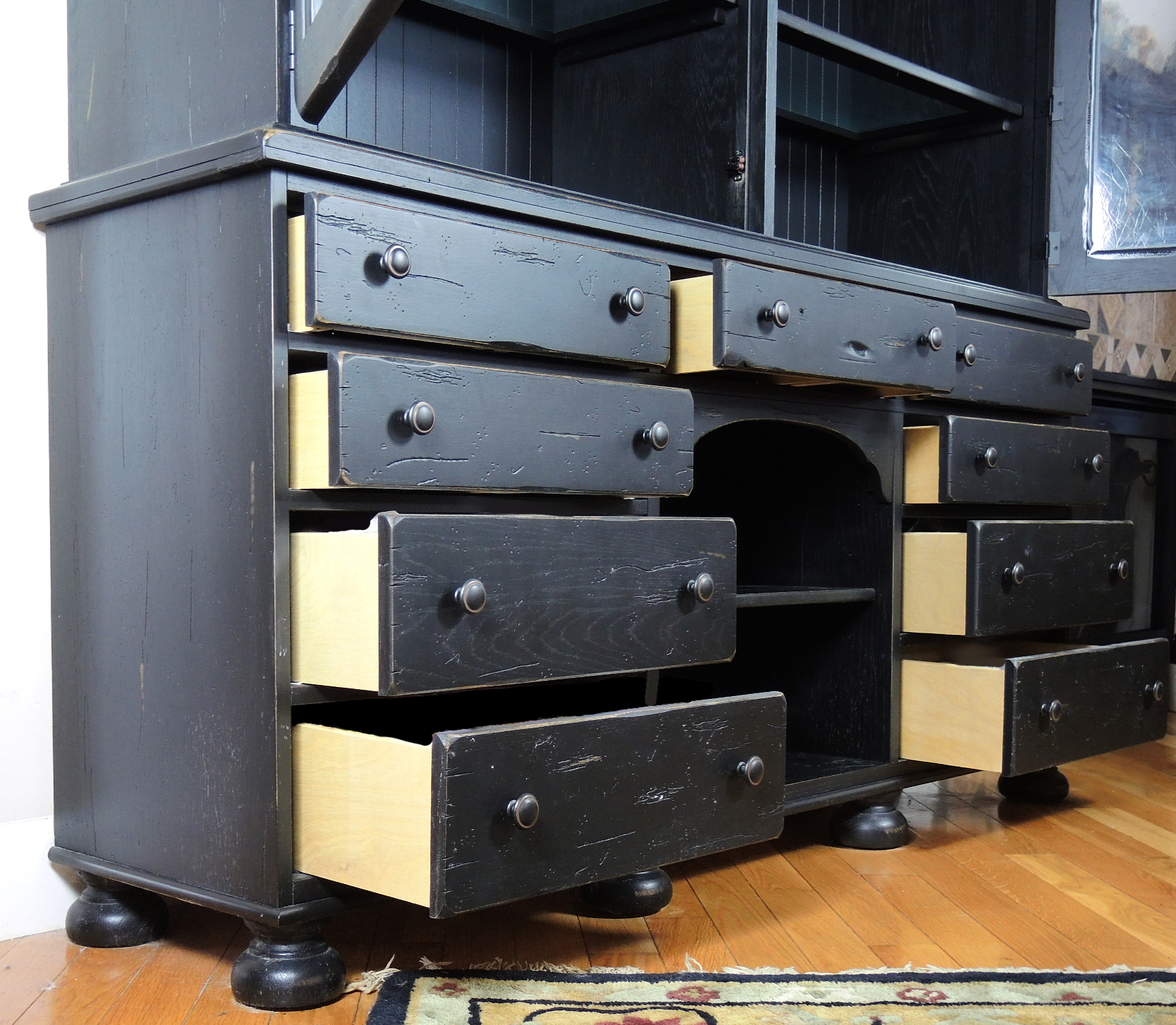 Broyhill "Attic Heirlooms" Ebonized Wood Base and Cabinet