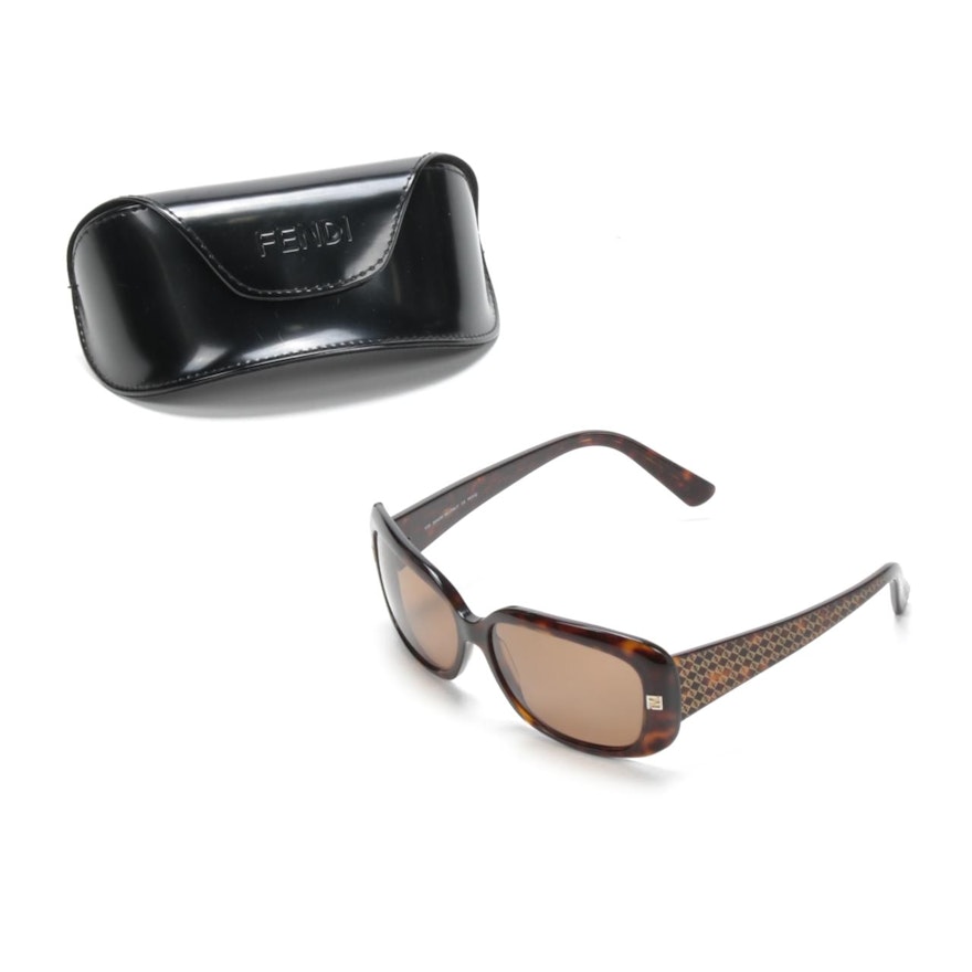 Fendi FS 419 Tortoise and Signature Framed Sunglasses with Case