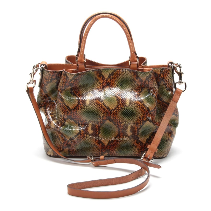 Dooney & Bourke Python Embossed Leather Crossbody Satchel