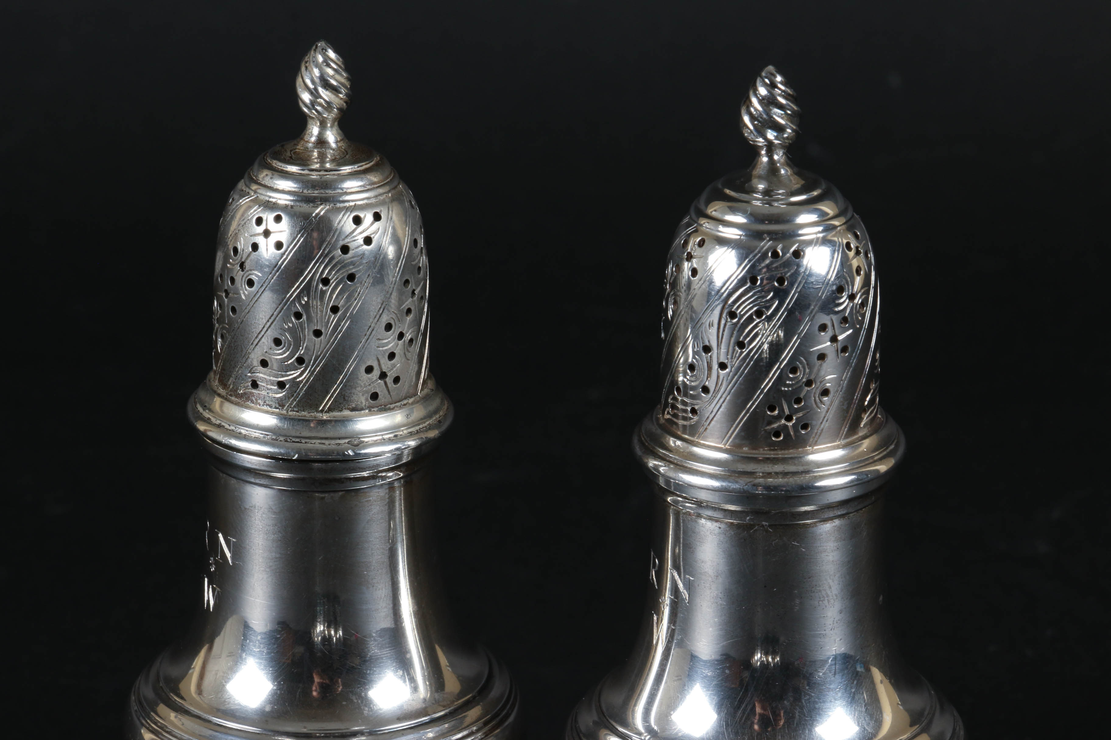 Tiffany & Co and Schweitzer Sterling Silver Salt and Pepper Shakers, Mid-Century