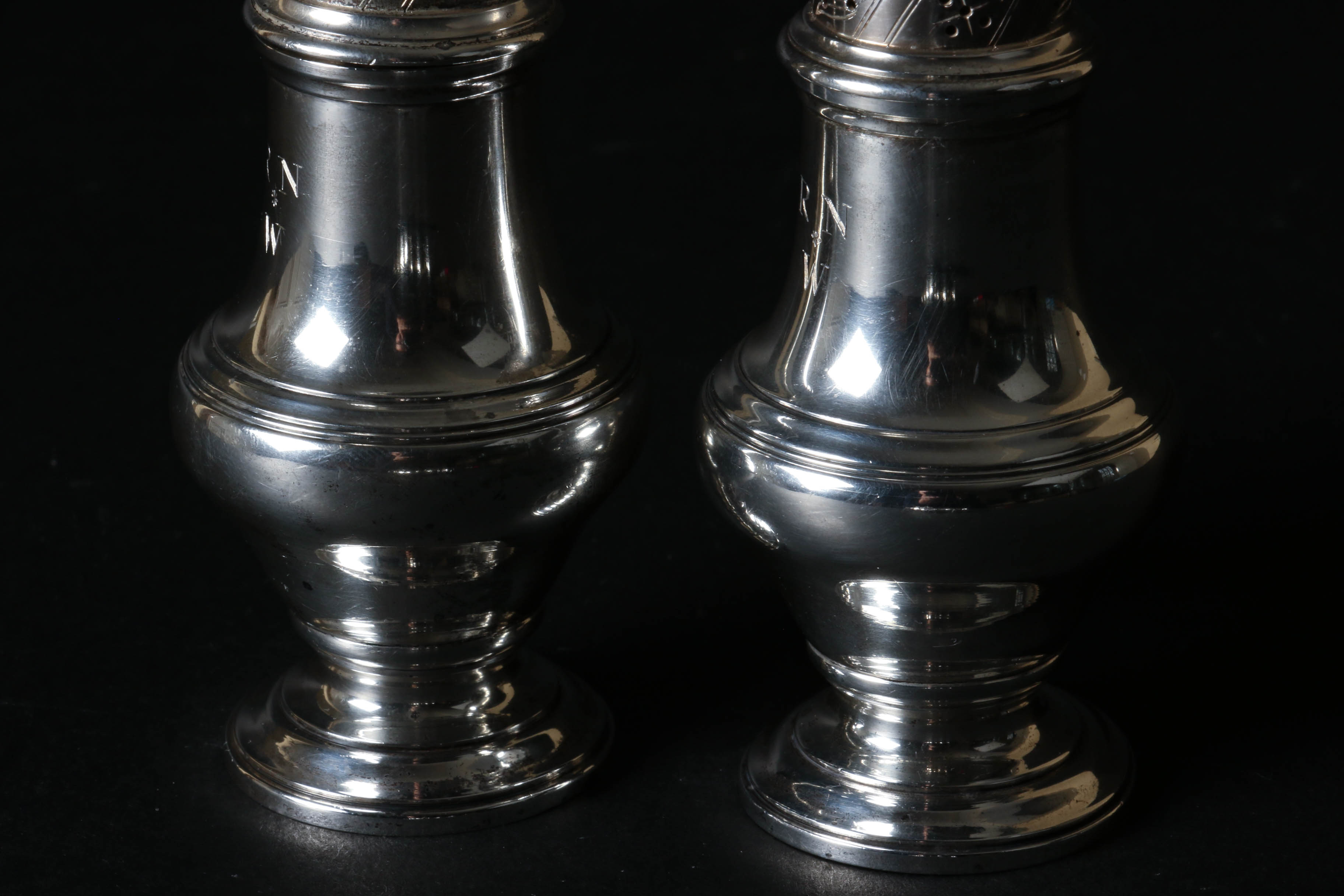 Tiffany & Co and Schweitzer Sterling Silver Salt and Pepper Shakers, Mid-Century